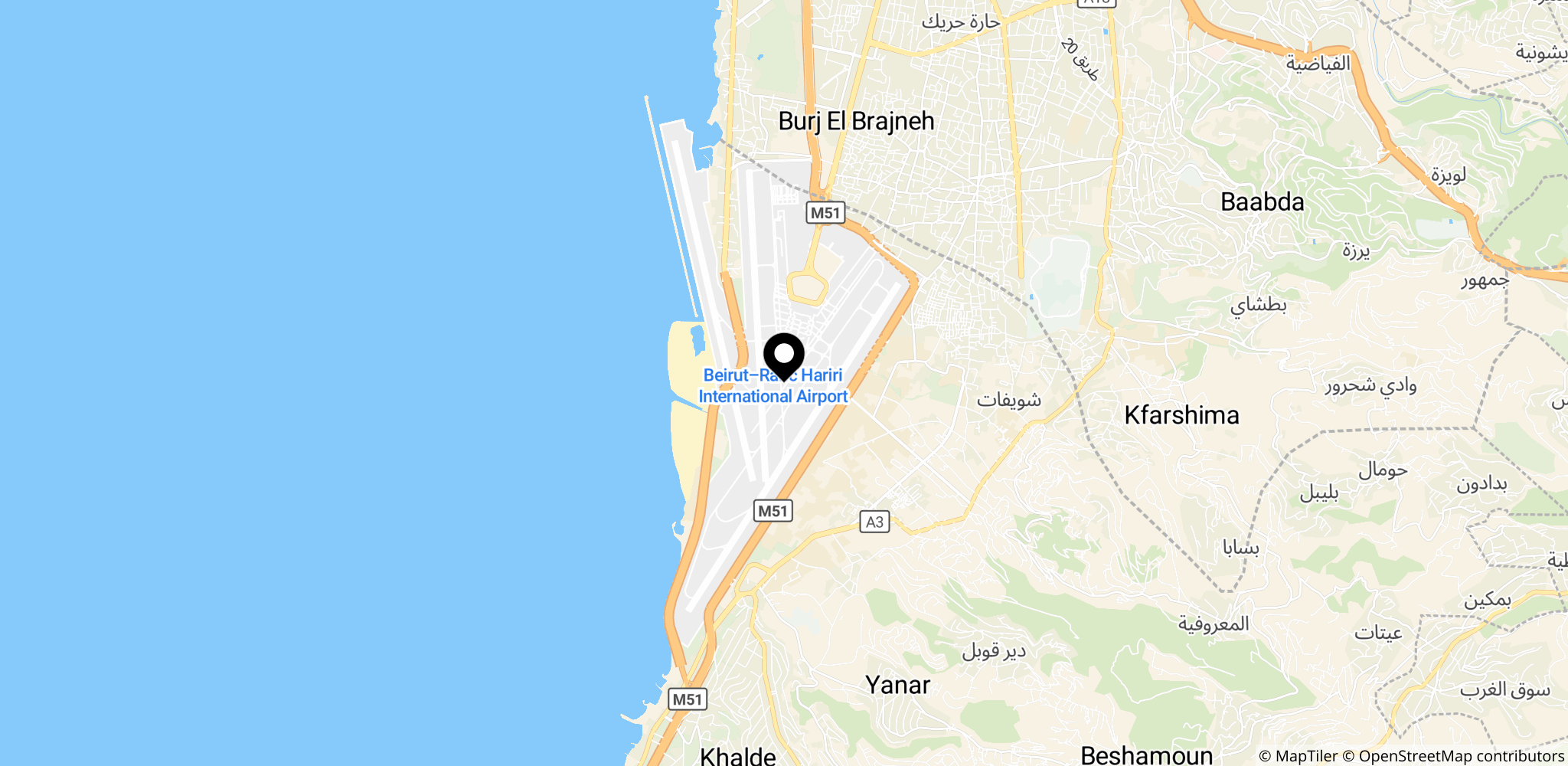 Beirut Rafic Hariri Internationale Lufthavn i Beirut, Libanon