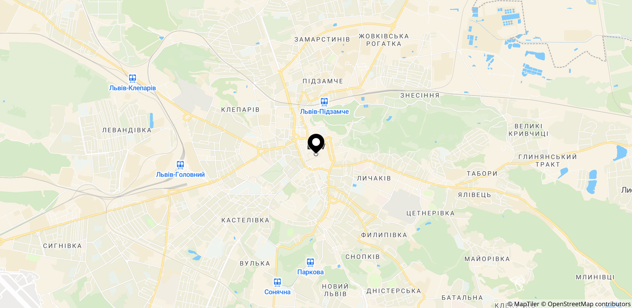 Det vestlige Ukraine med Lviv som markør.