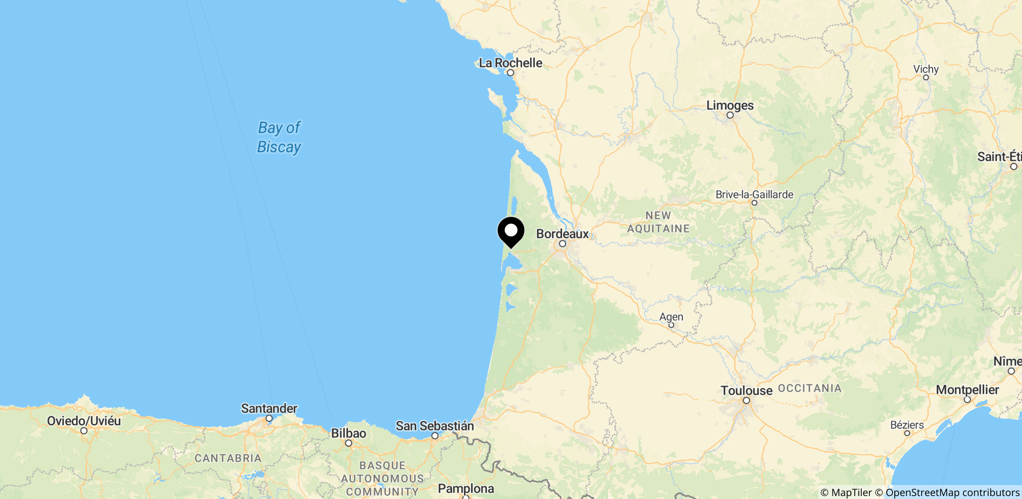 Cap Ferret-halvøen i Gironde ved Atlanterhavet, hvor evakueringer fandt sted på grund af skovbrand