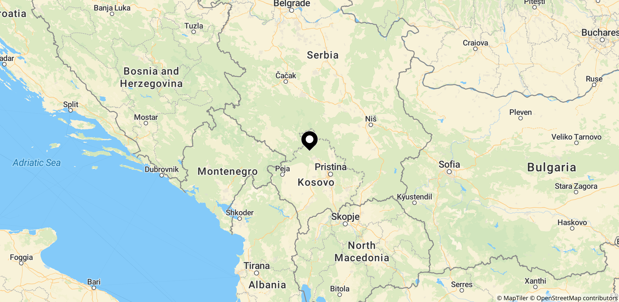 Området omkring Banjska i Nordkosovo, hvor angrebet fandt sted