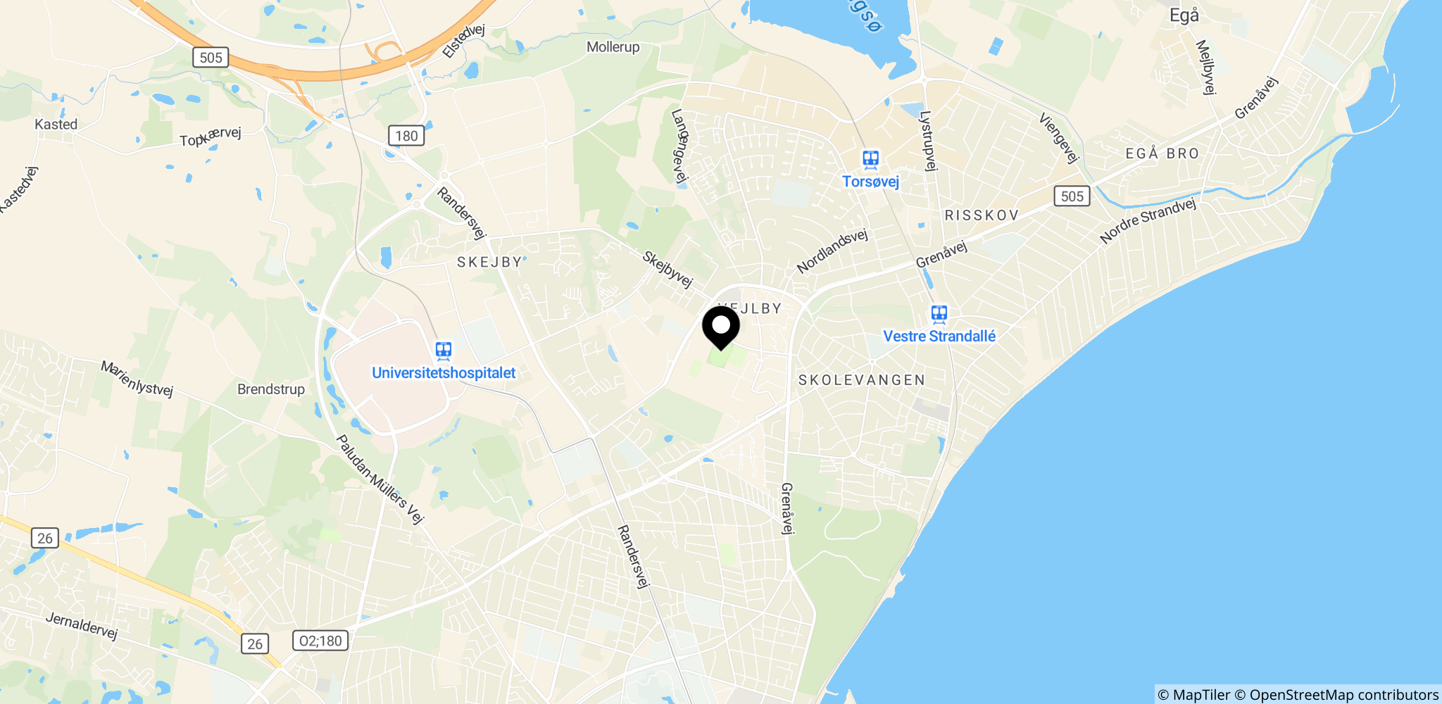 Vejlby Stadion i Aarhus, kampstedet for AGF mod Brøndby (1-1) i Superligaens åbningsrunde
