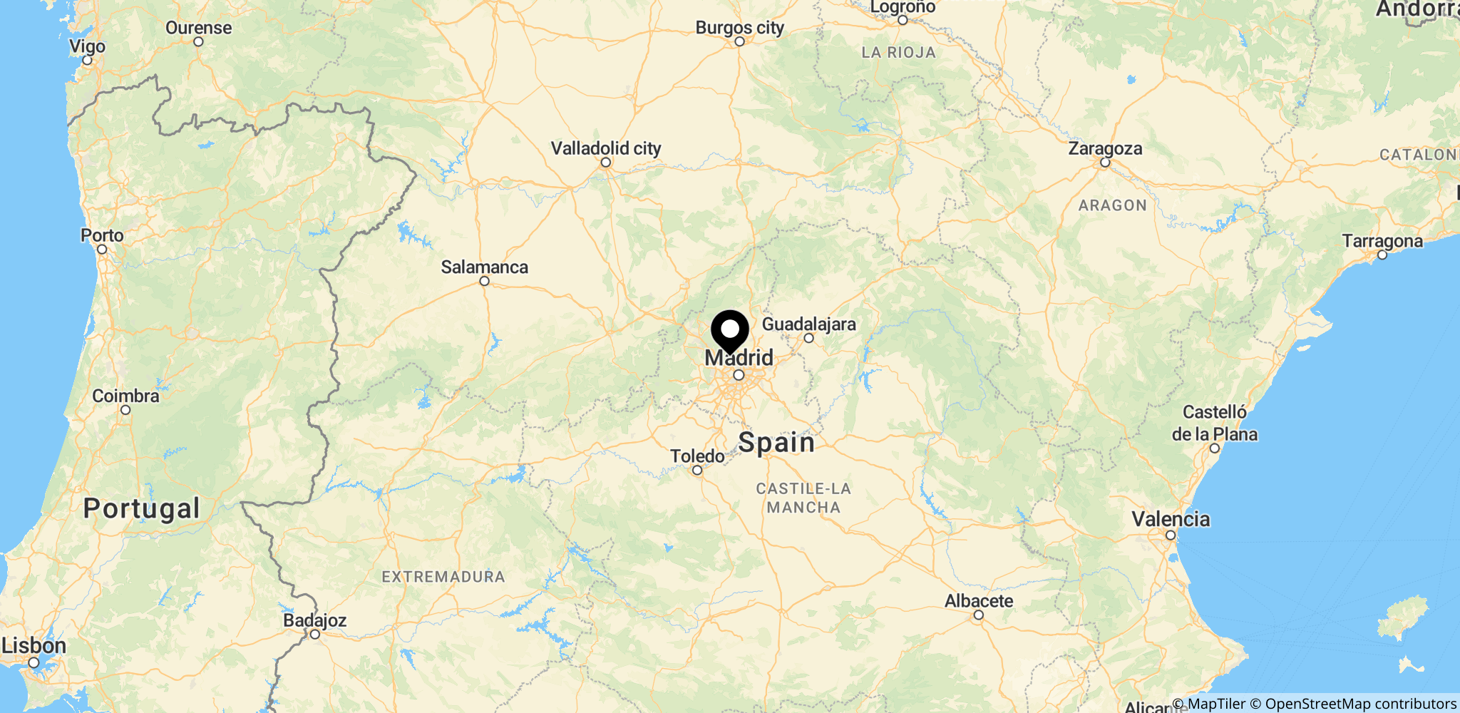 Brandområderne i Madrids region i Spanien, som er stærkt berørt af de aktuelle skovbrande