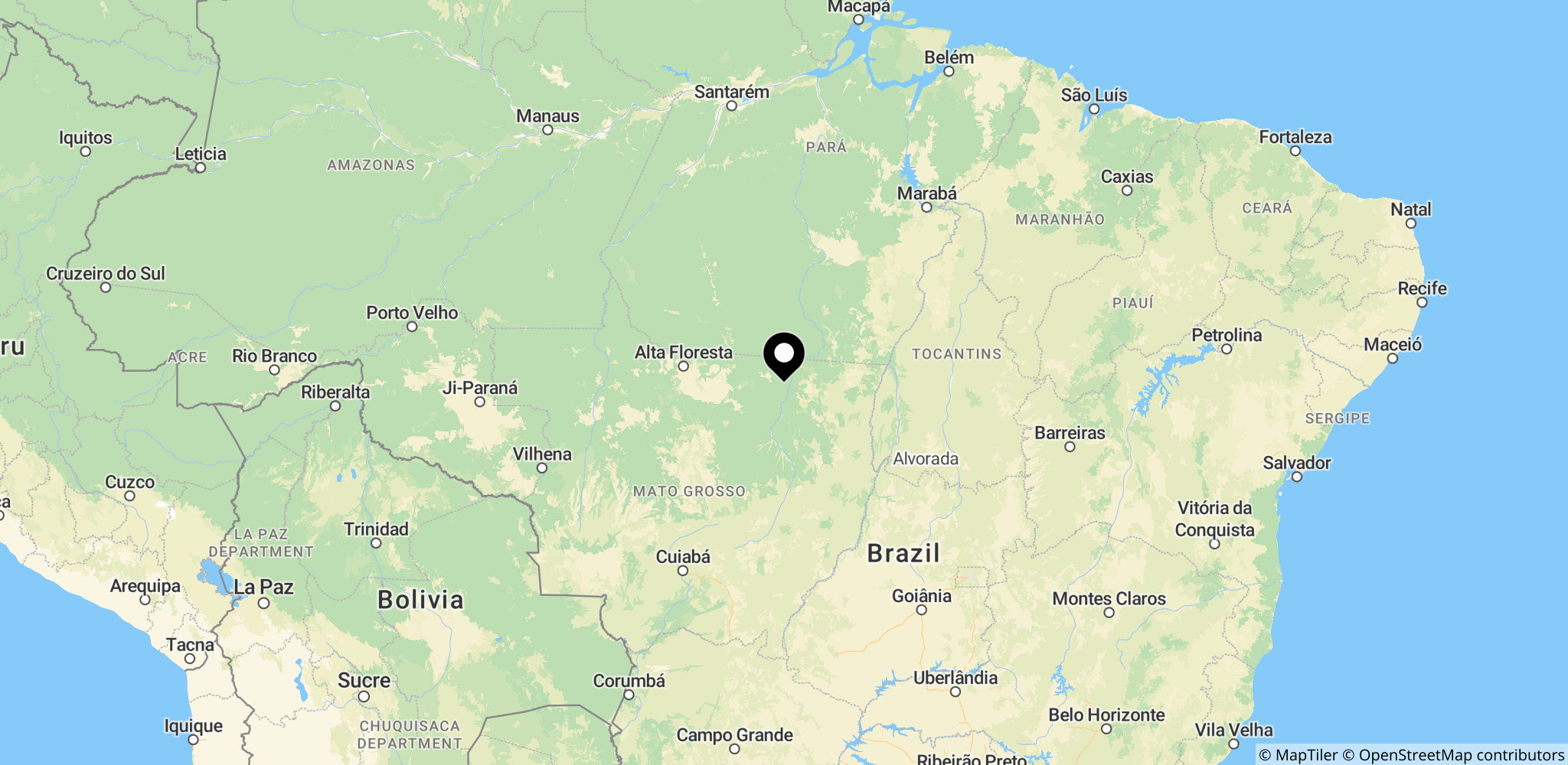 Området i Brasilien, hvor BYD har produktion i gang eller planer