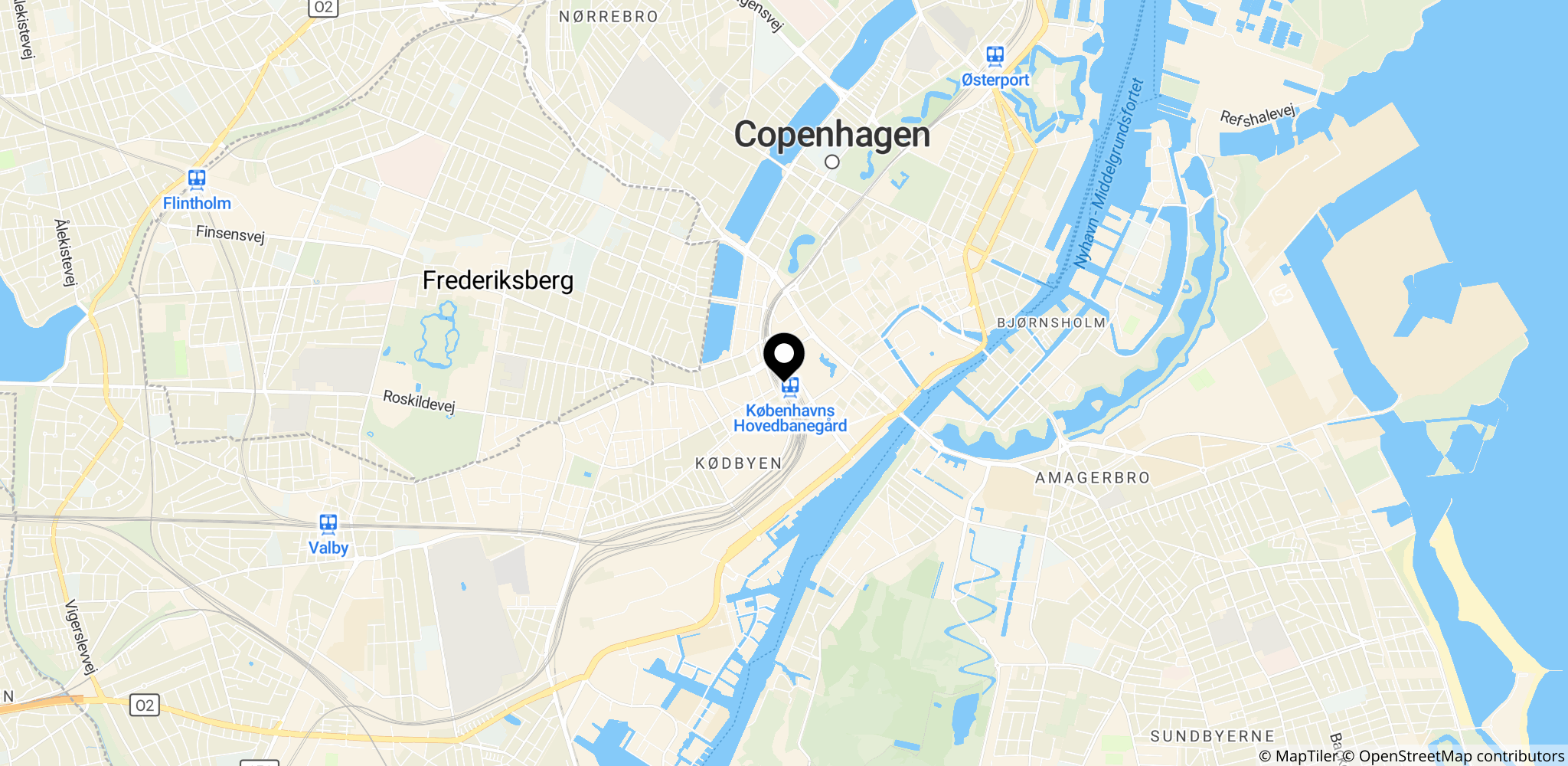 Københavns Hovedbanegård i København—et vigtigt transportknudepunkt og potentielt område, hvor en dement person kan bevæge sig gennem byens netværk