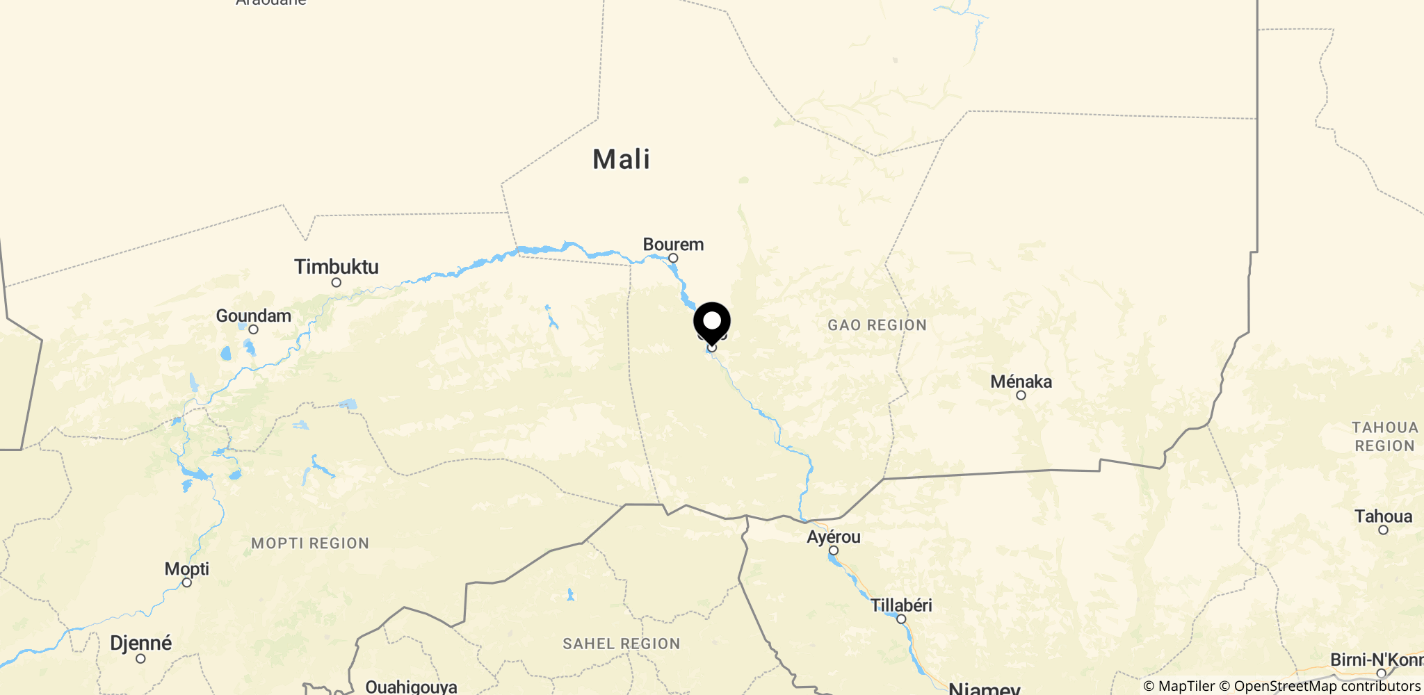 Gao i det nordlige Mali, hvor angrebene også fandt sted