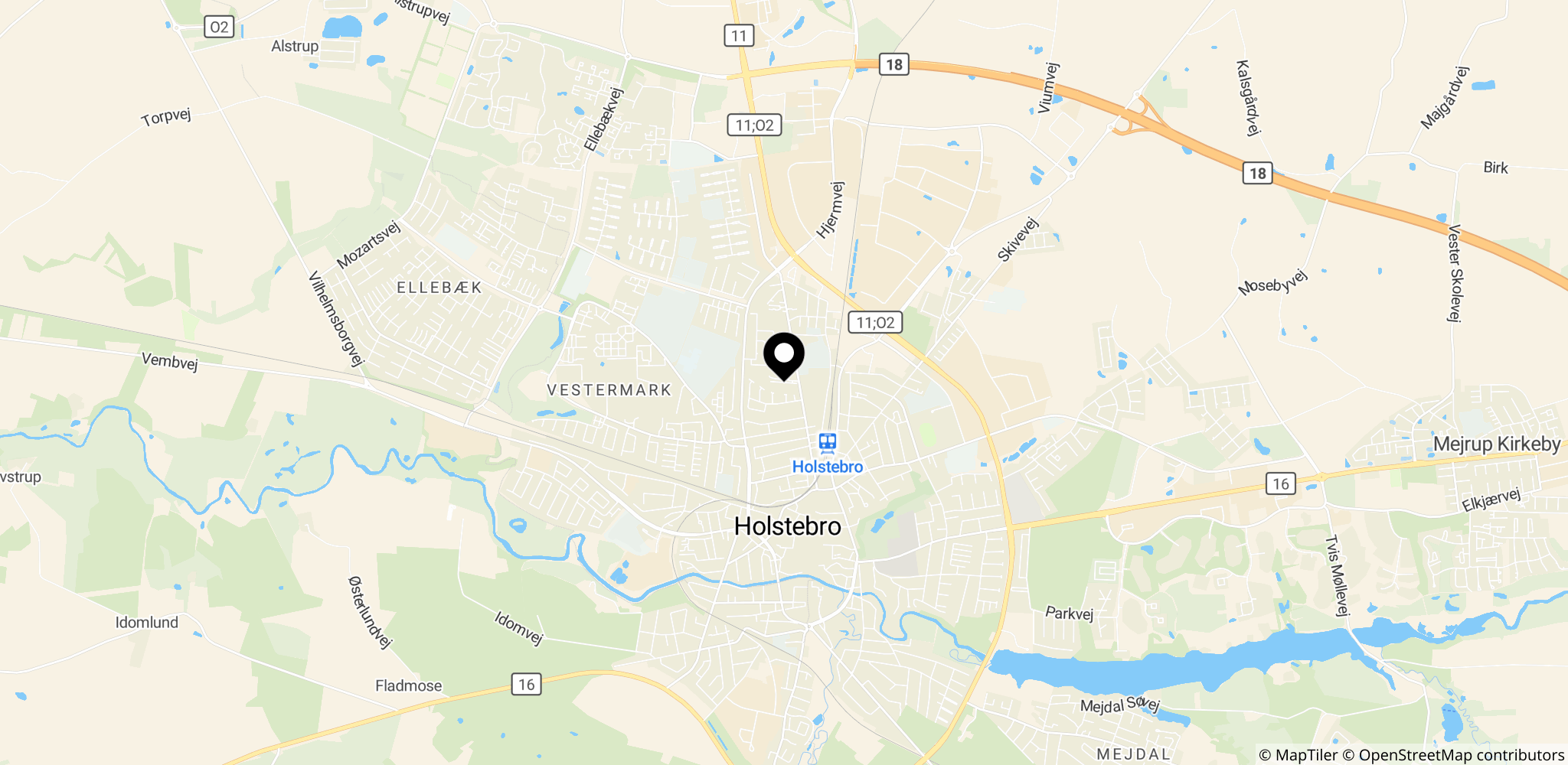 Området ved Rendsborggade i Holstebro, stedet hvor drabet fandt sted