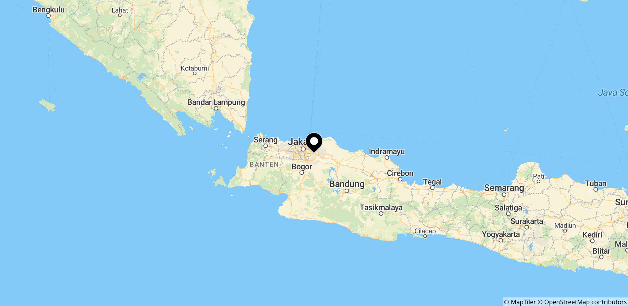 Området omkring Bekasi Timur Station, hvor togulykken fandt sted