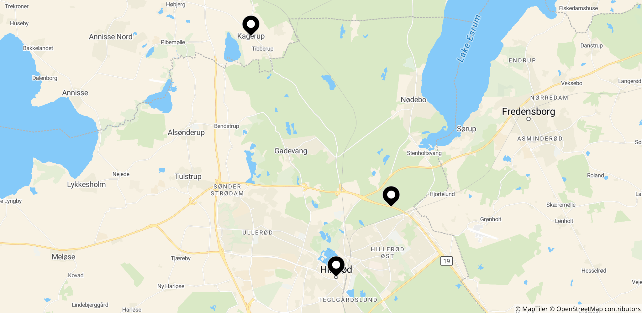 Området omkring ulykkestedet ved Kagerup, Nordsjælland
