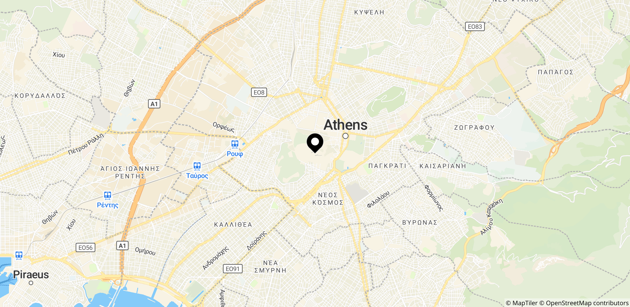 Området omkring Acropolis i Athen, Grækenland – eksempel på Sydeuropas varme og tørkeudfordringer