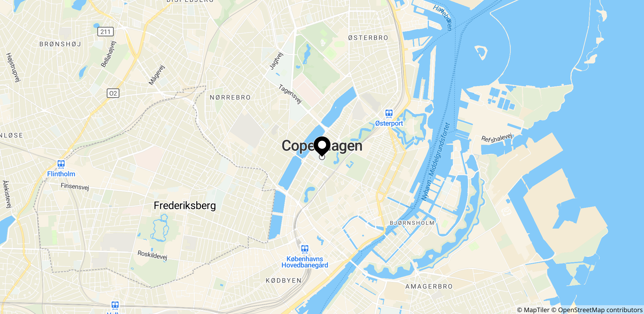 København i Danmark, hvor Folketinget ligger og regeringsforhandlingerne har fokus