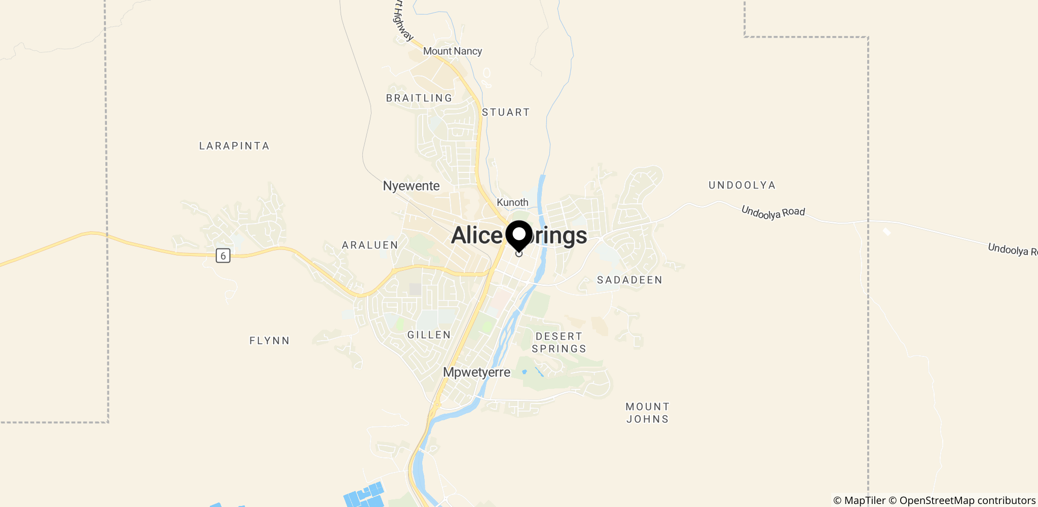 Alice Springs i Northern Territory, Australien – stedet for uro efter anholdelsen