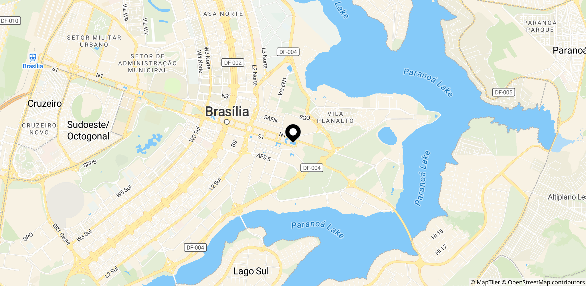 Congresso Nacional i Brasília, området omkring Praça dos Três Poderes, hvor Deputeretkammeret og Senatet mødes og hvor vetoet blev tilsidesat.