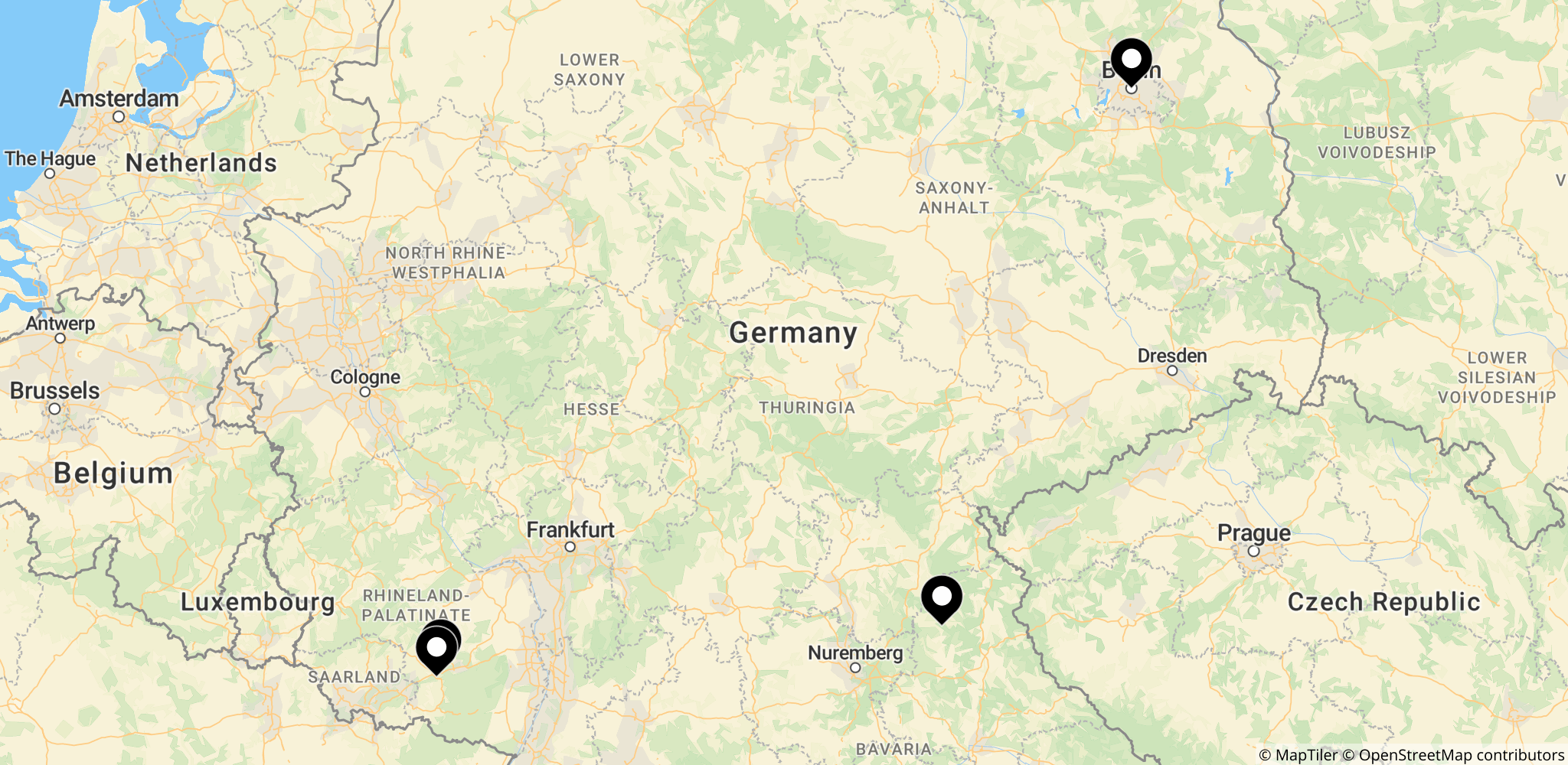 Ramstein Air Base i Rheinland-Pfalz, et vigtigt knudepunkt for luftbroer i Tyskland.