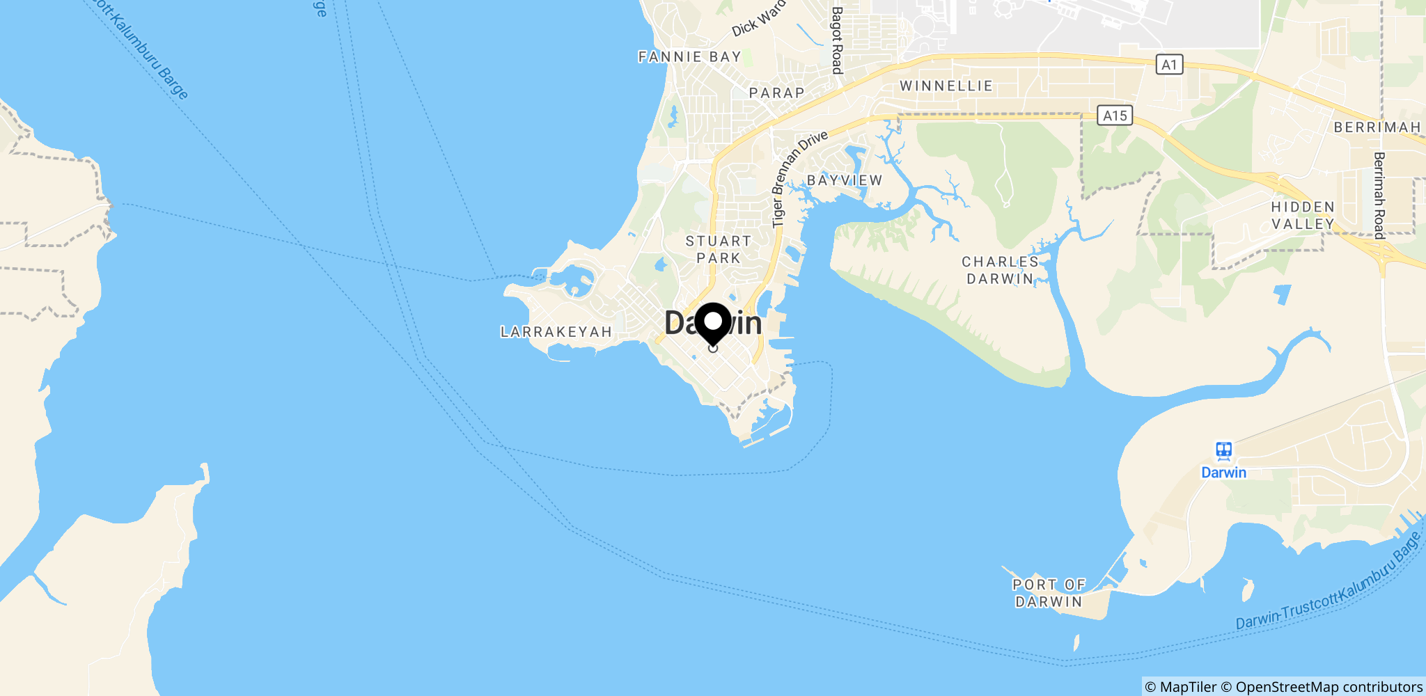 Darwin, Northern Territory, hvor den planlagte retsmøde og anholdelsen fandt sted