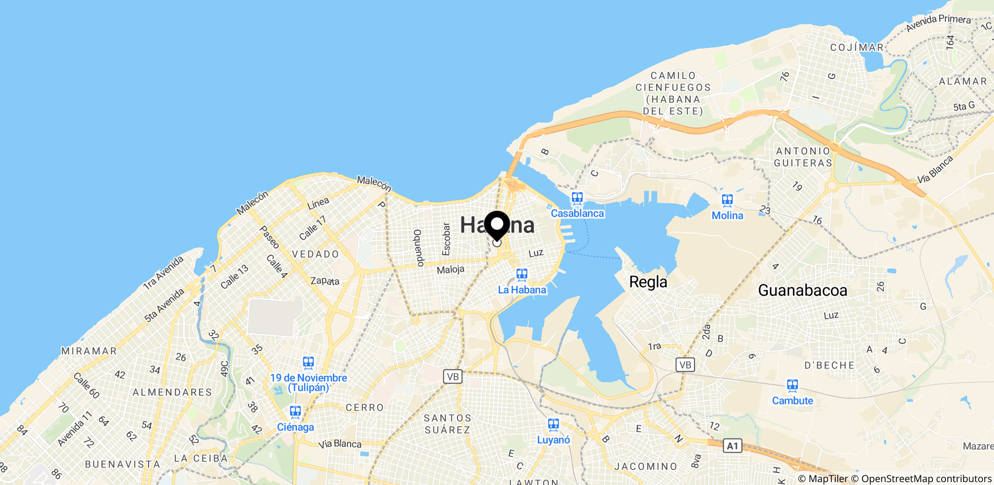 Havana, Cuba – placering der viser den cubanske kontekst i forhold til sanktionerne
