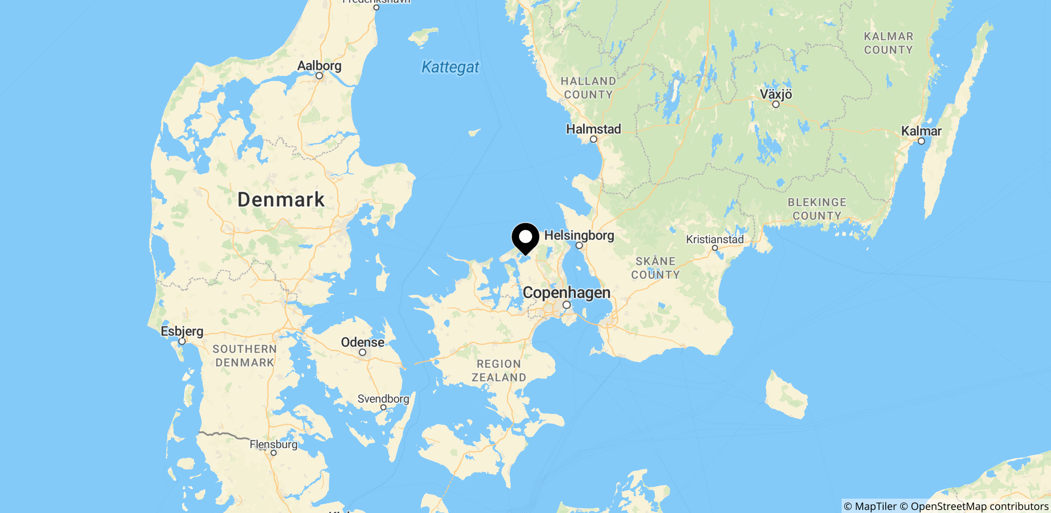 Området i Nordsjælland, Danmark, hvor otte kvinder boede under belastede forhold