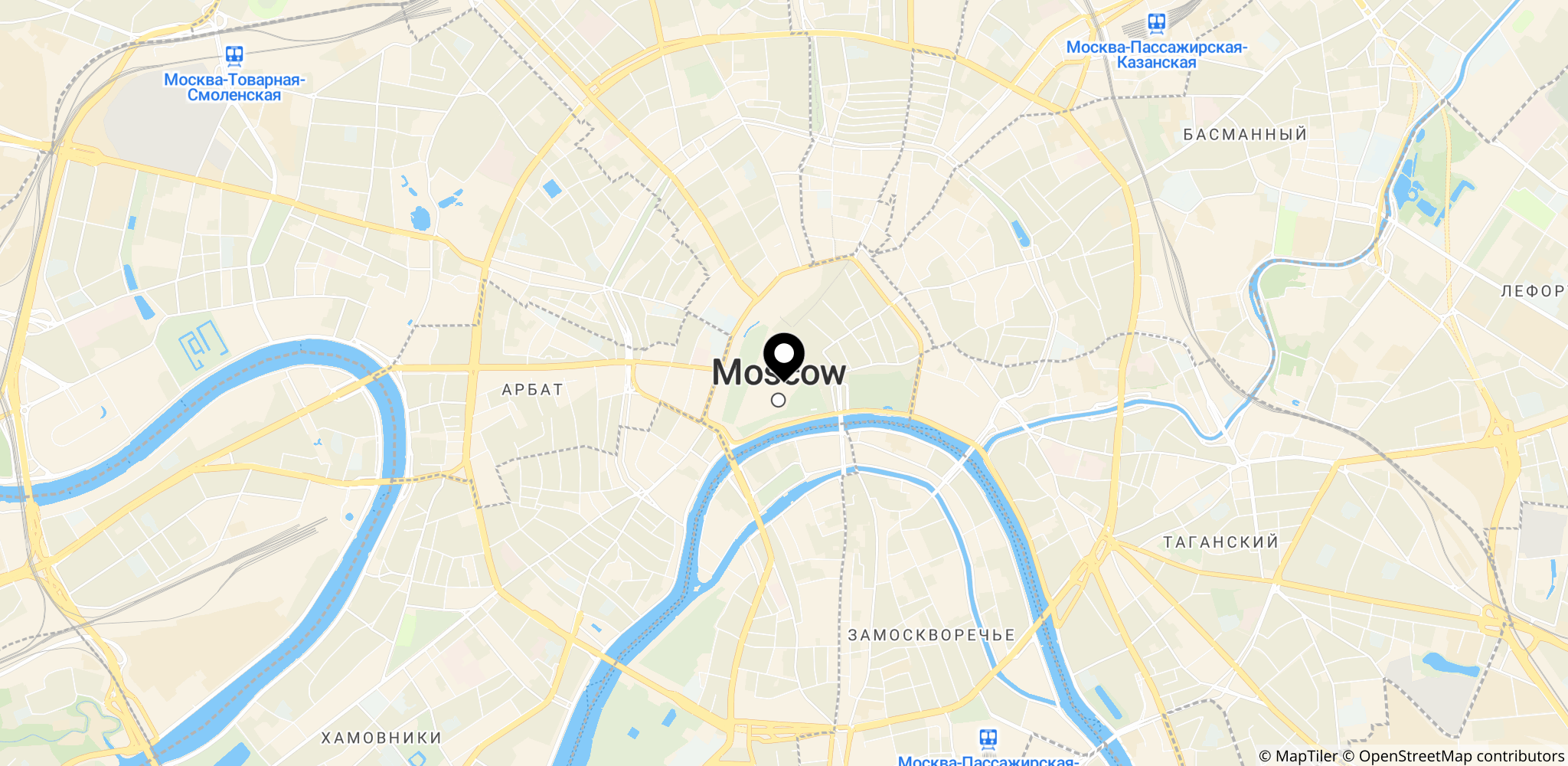 Kreml i Moskva markeret for at give geografisk kontekst til stedet for droneangrebet