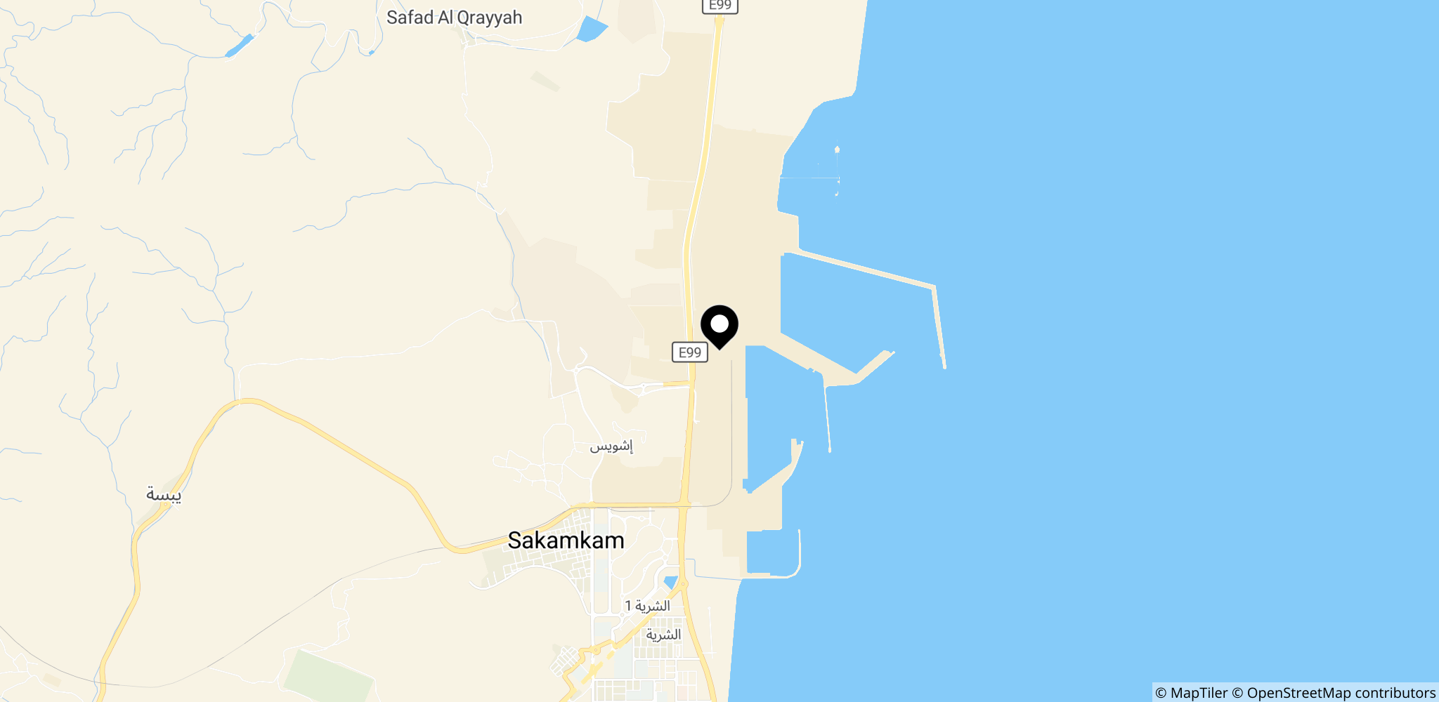 Fujairah havn, UAE's største havn og et centralt energi-lager og omladningspunkt