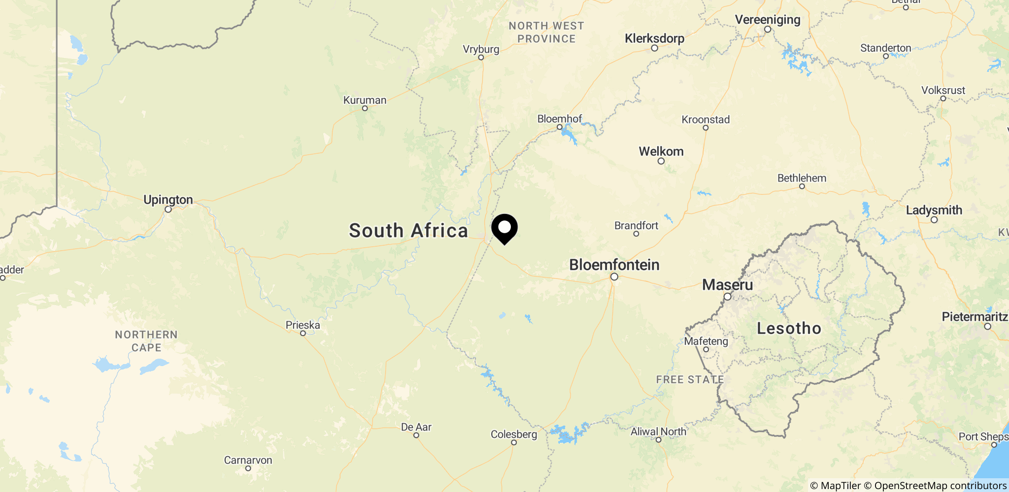 Det område i Sydafrika, hvor en britisk passager var indlagt på intensivafdelingen