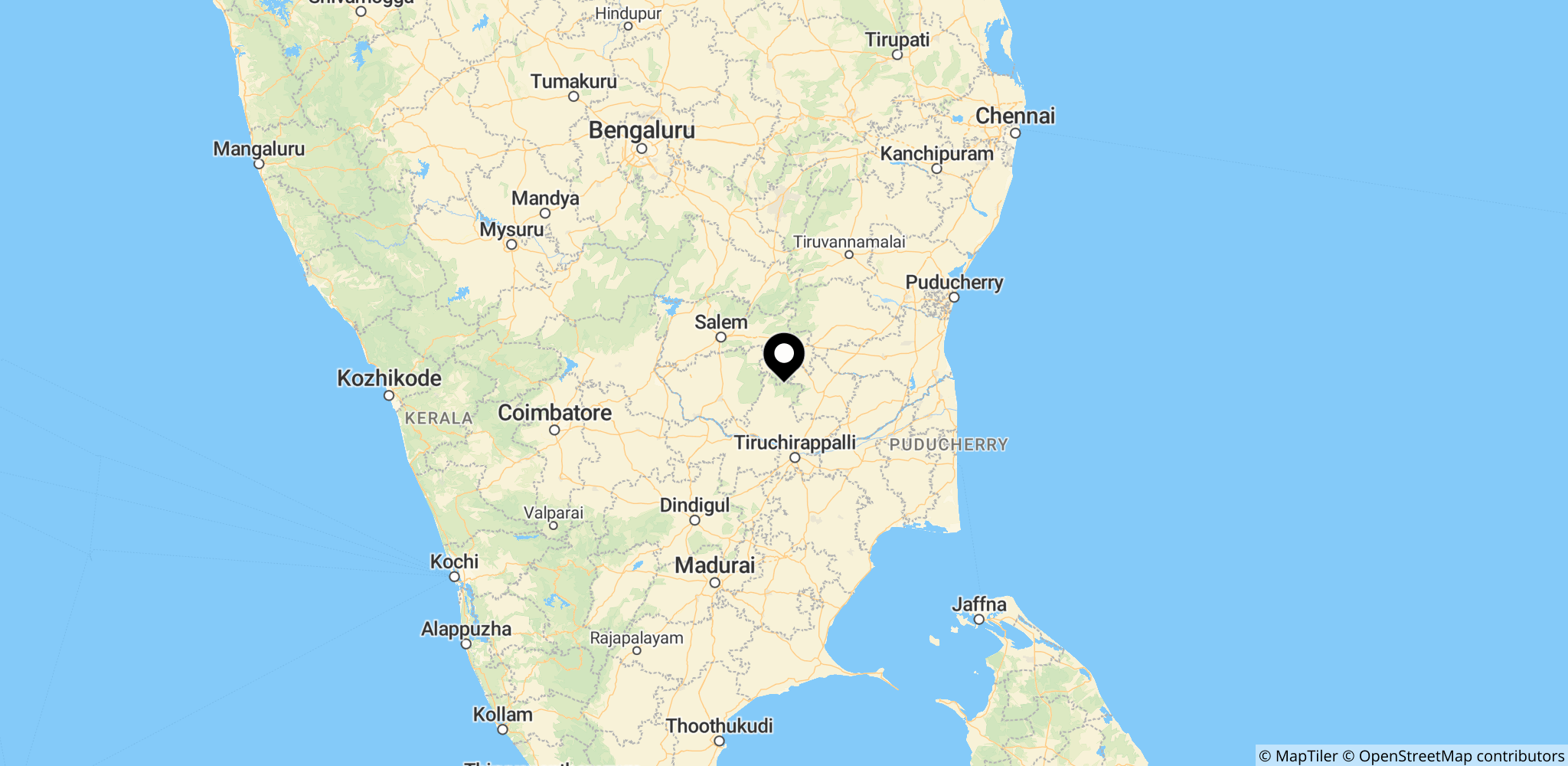 Området i Tamil Nadu i Indien – valgregionen, der former det politiske landskab i delstaten
