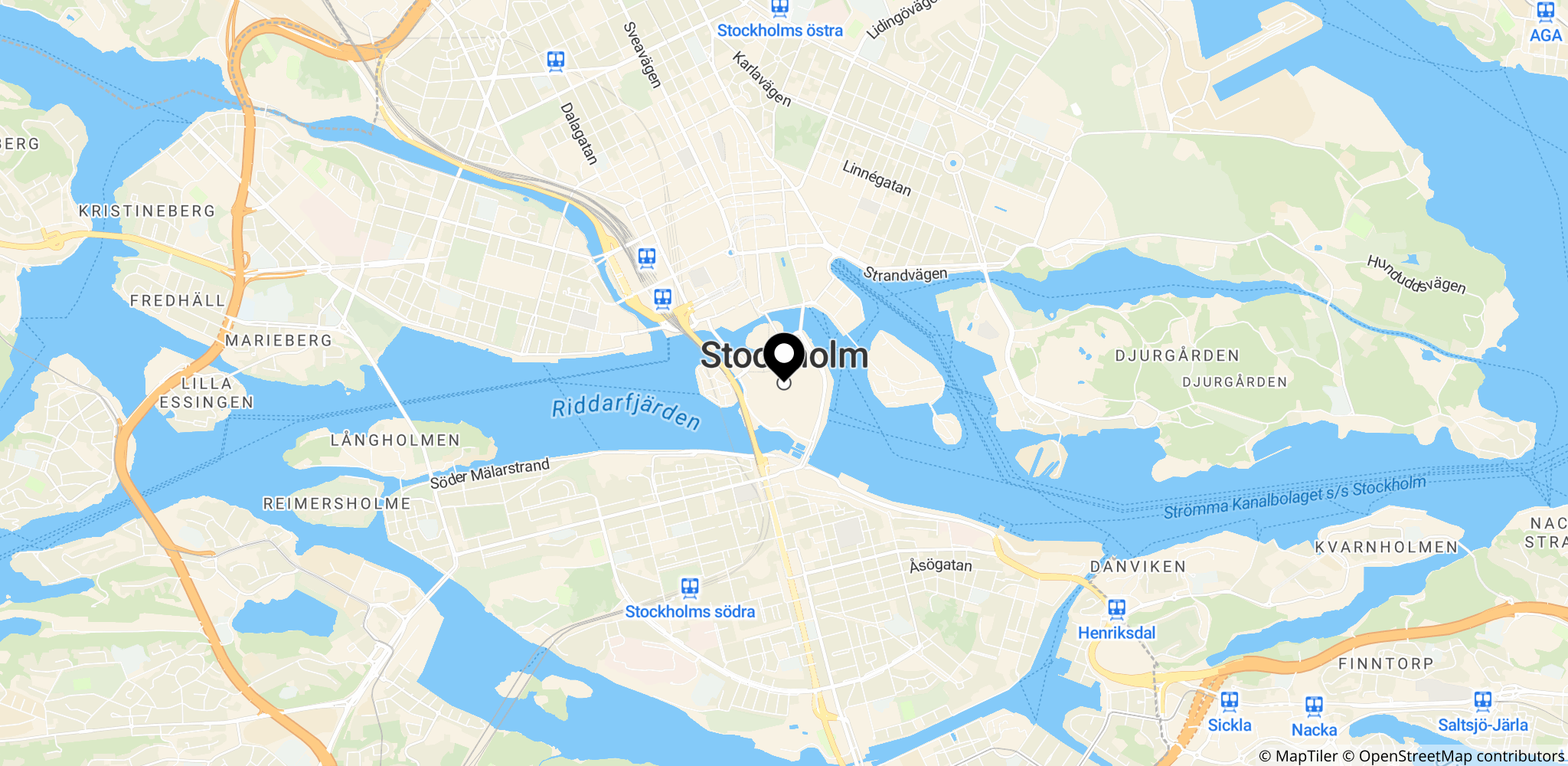 Stockholm i Sverige – et af de nordiske finanscentre, der illustrerer den geografiske placering af banksektoren i Norden.