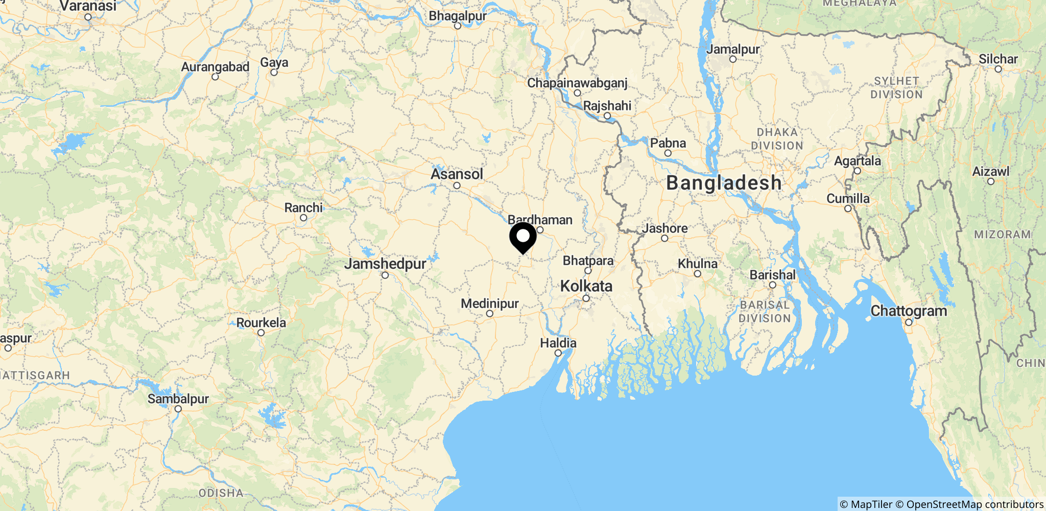 Området i Vestbengalen i Indien, hvor postvalgsvolden har fundet sted.