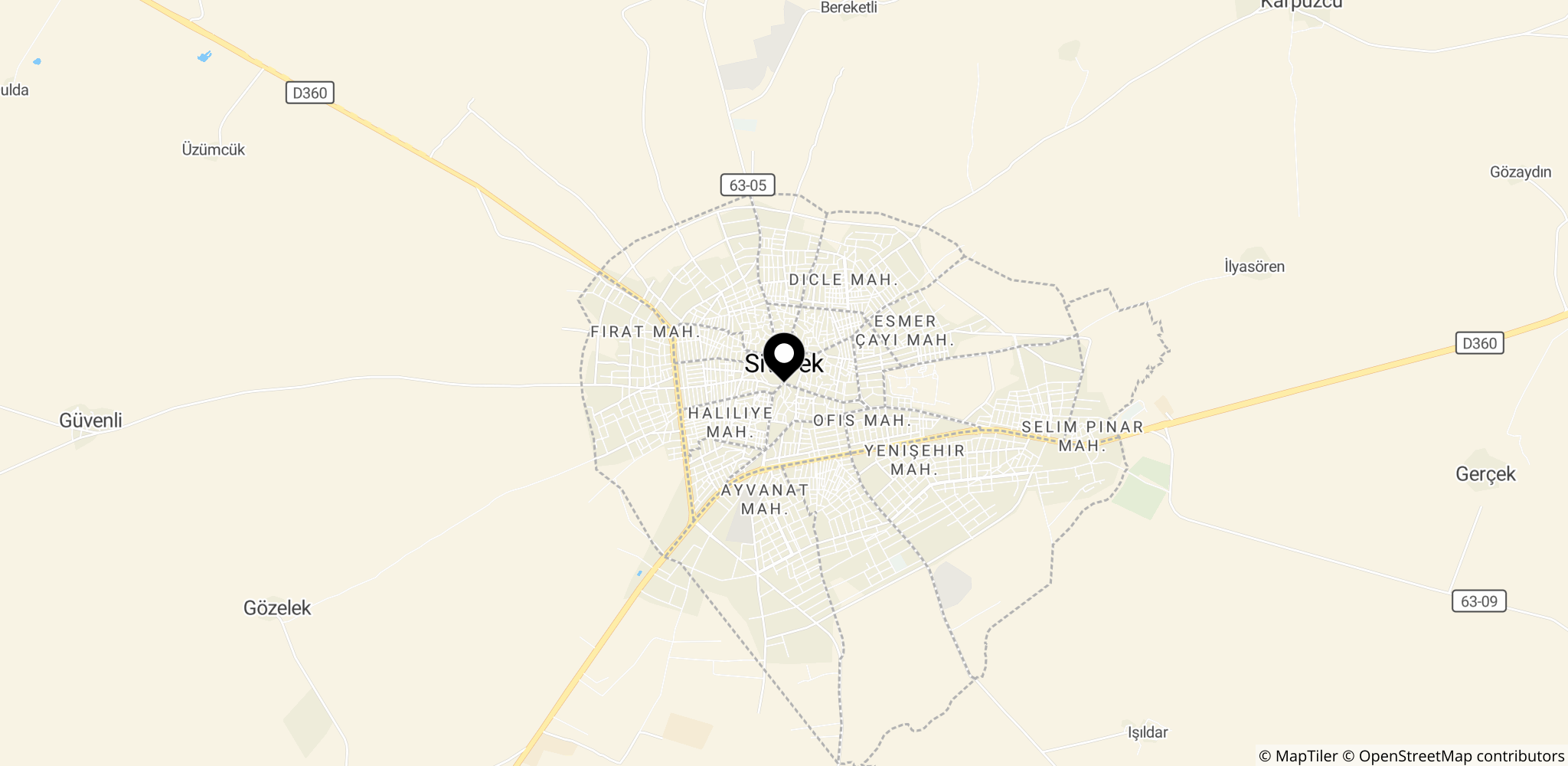 Området omkring Siverek, Şanlıurfa, Tyrkiet