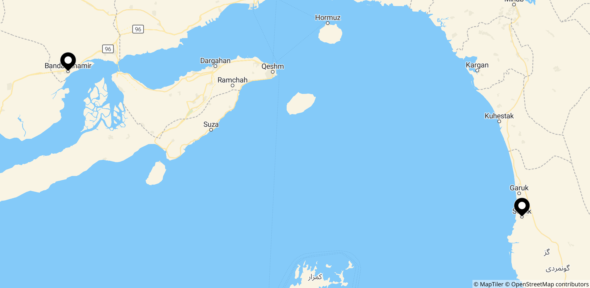Bandar Khamir ved Hormuzstrædet i Iran
