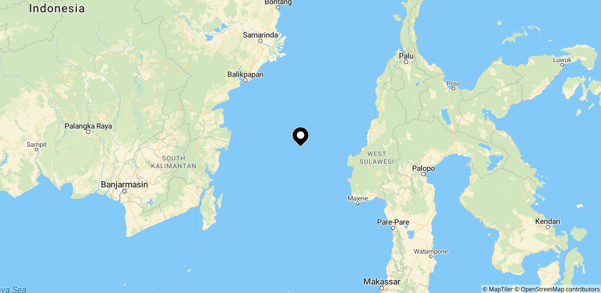 Området i Indonesien, hvor vulkanudbruddet fandt sted