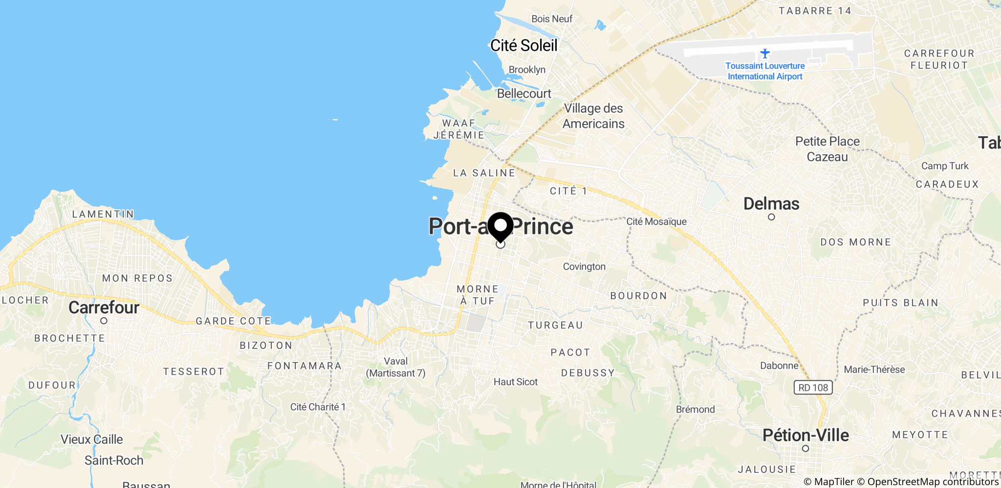 Port-au-Prince i Haiti – hovedstaden, hvor angrebet blev gennemført og forbindelserne blev knyttet sammen.