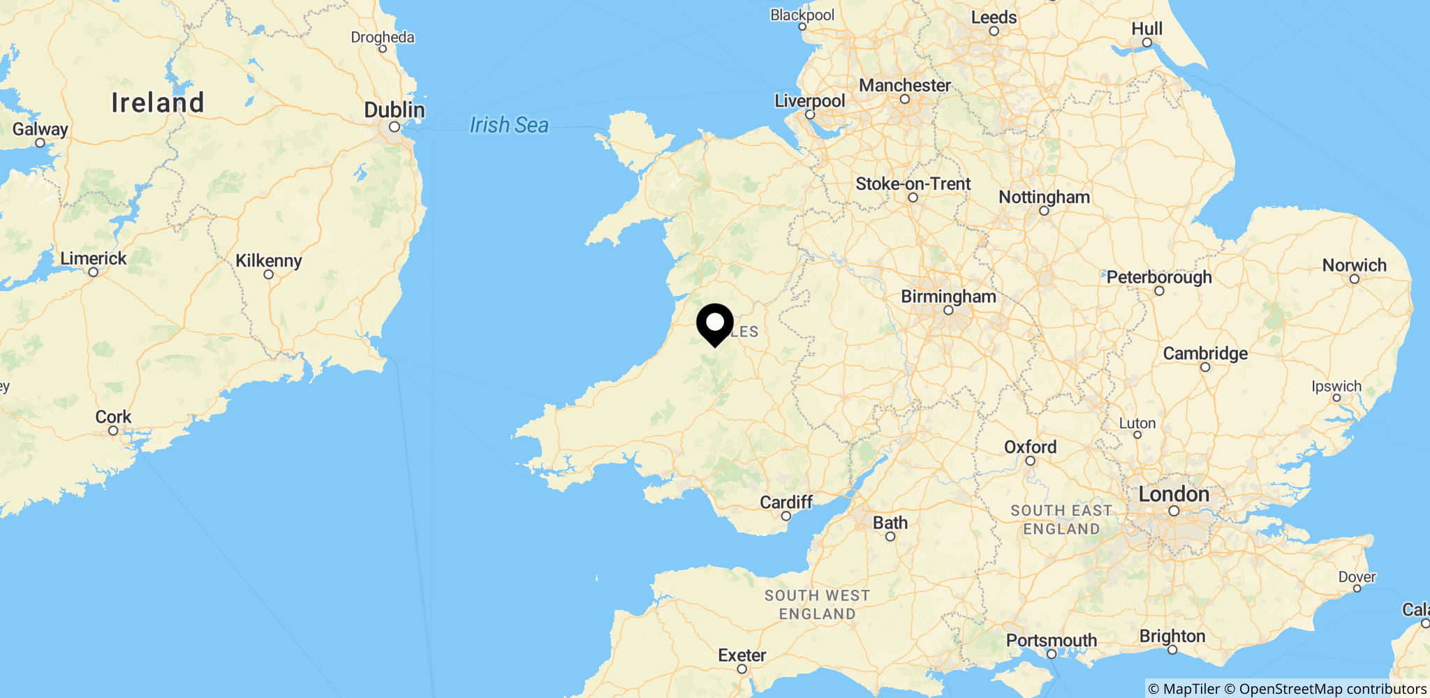 Geografisk oversigt over Wales som hele landet i forhold til valget