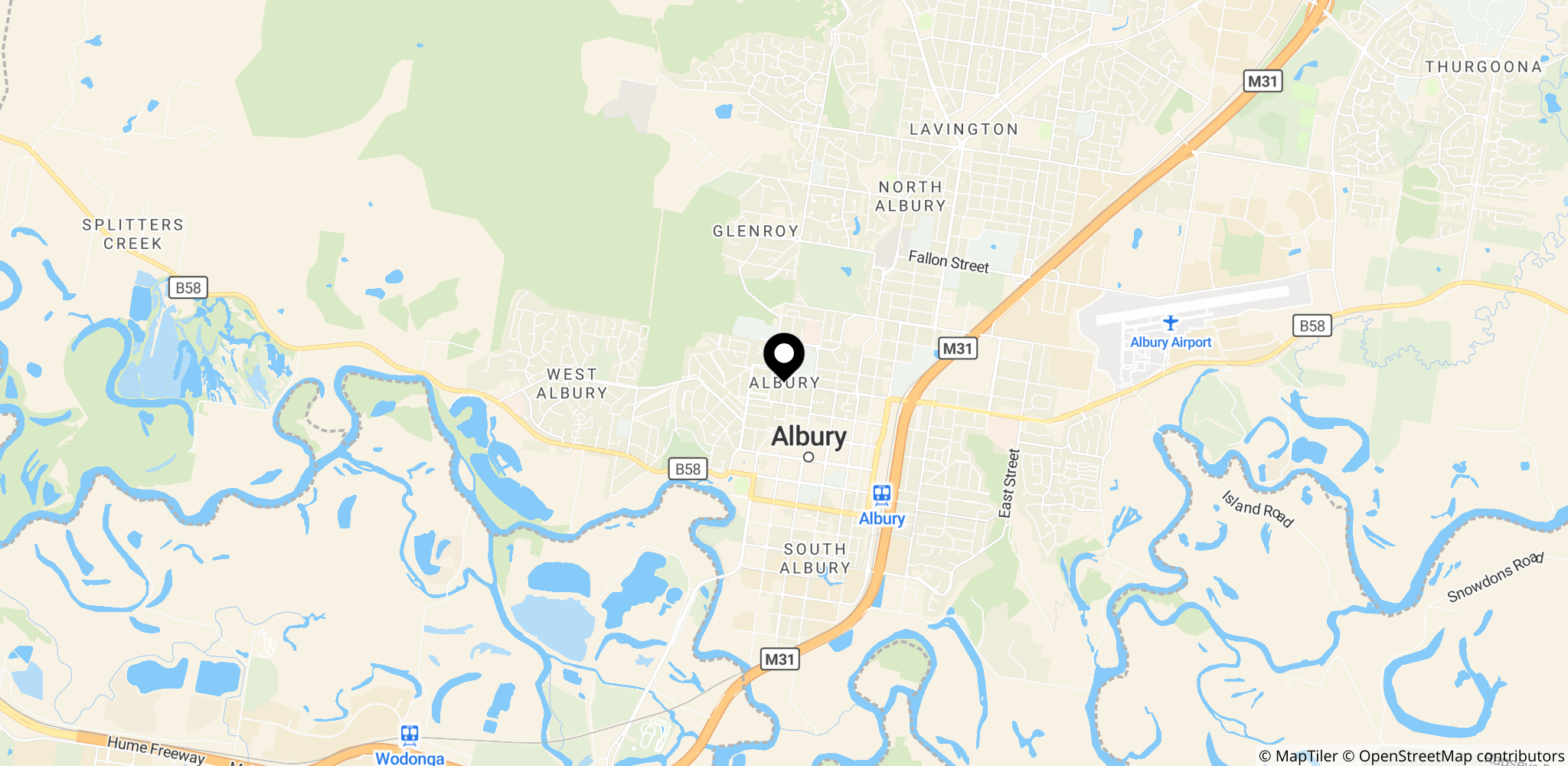 Albury, NSW, Australien – et af de regionale centre i Farrer-kredsen