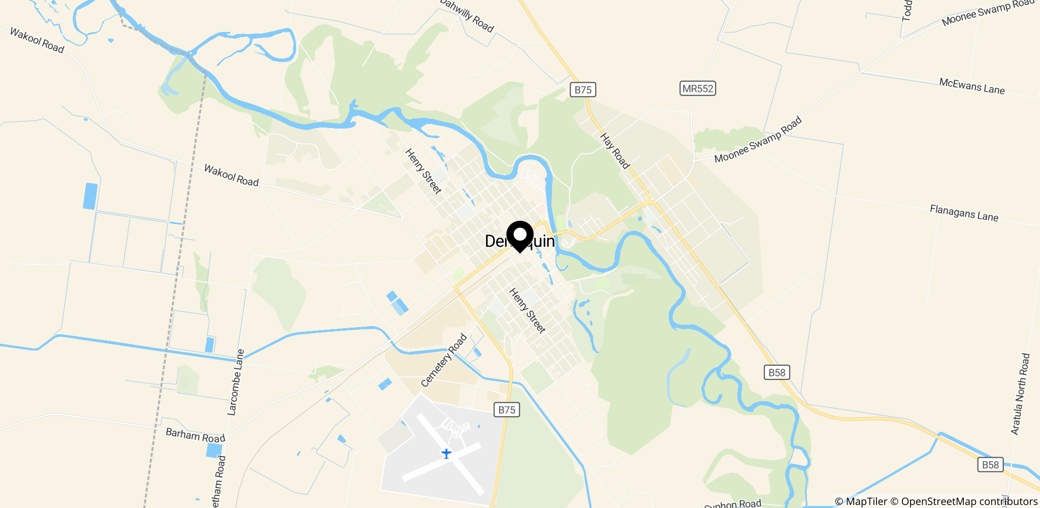 Deniliquin, NSW, Australien – et af de regionale centre i Farrer-kredsen