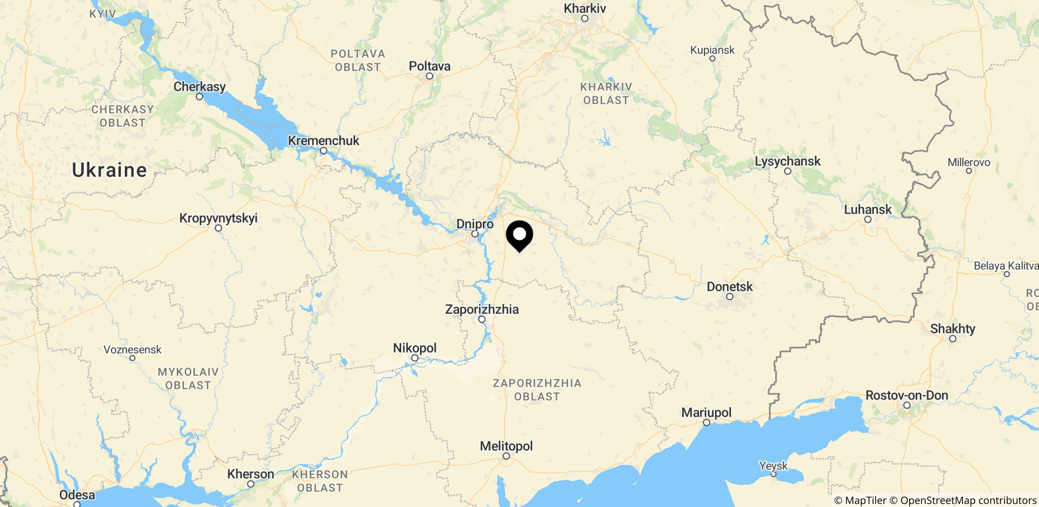 Synelnykove og Bohunivka i Dnipropetrovsk Oblast, Ukraine – områderne der blev ramt af seneste angreb