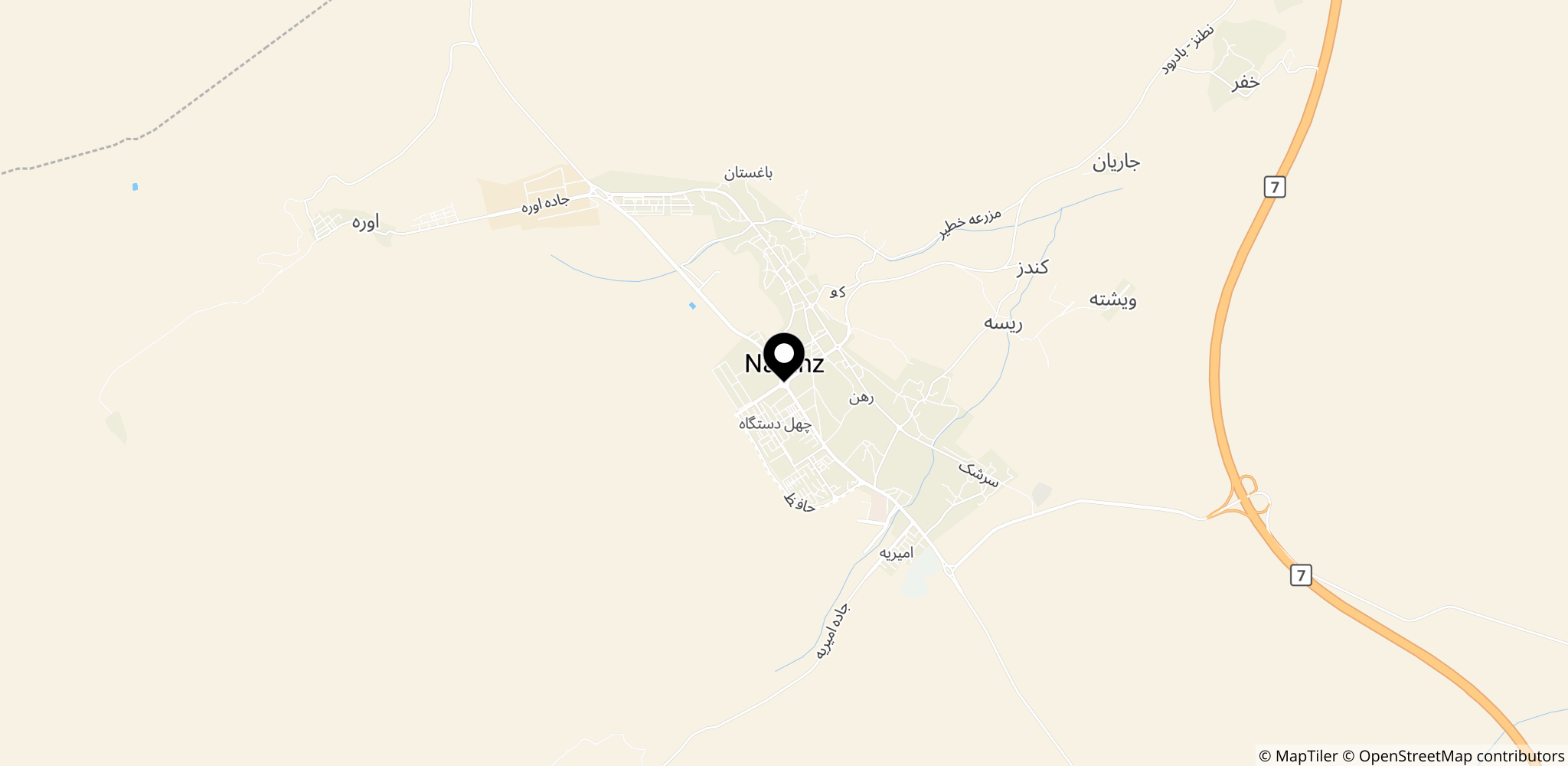 Natanz i Isfahan-provinsen, Iran – sted for det afslørede anlæg i 2002