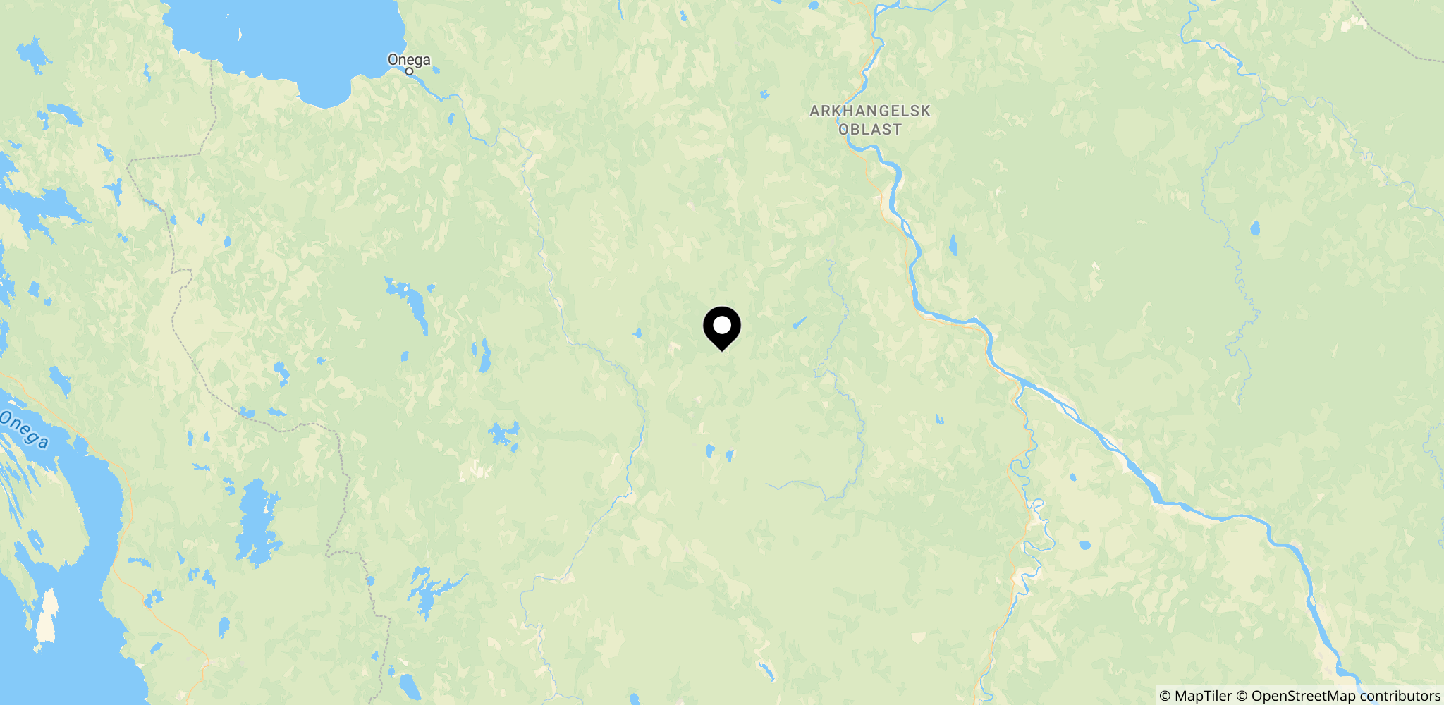 Området omkring Plesetsk Cosmodrome i Arkhangelsk Oblast, Rusland, hvor Sarmat-testen finder sted