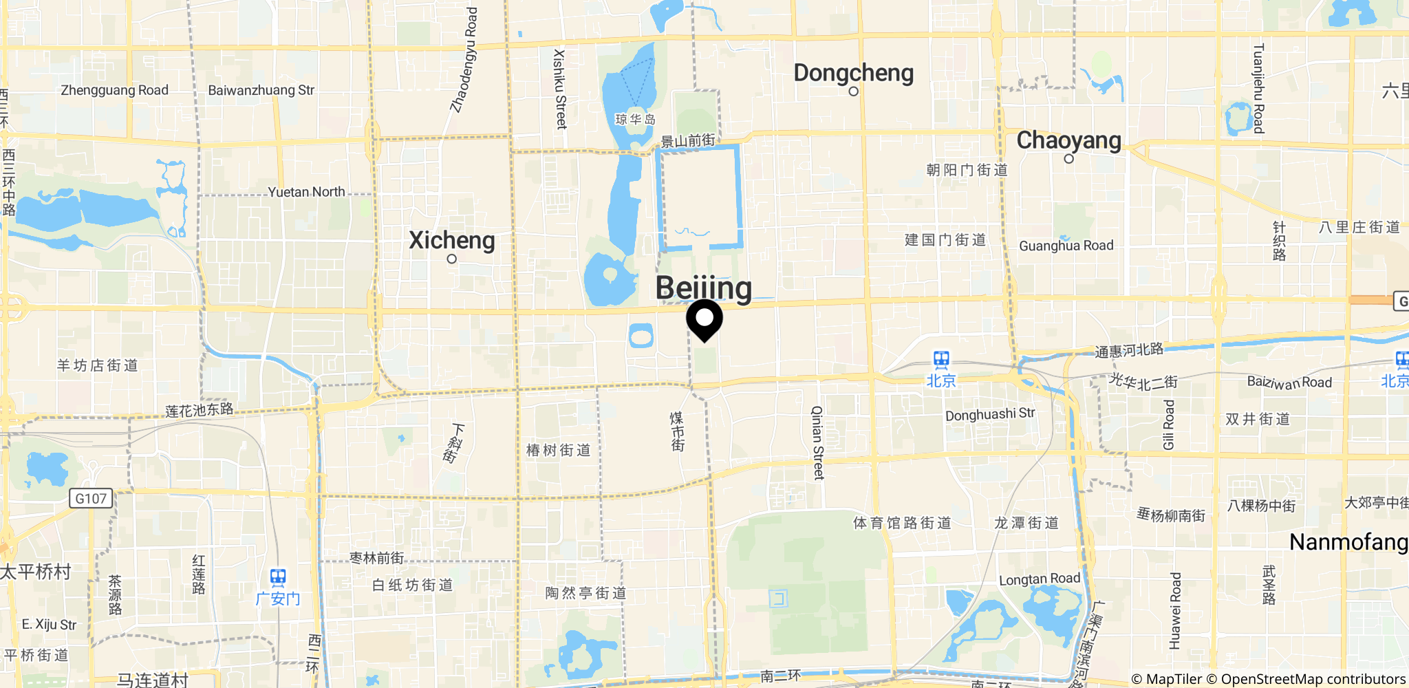 Tiananmen Square i Beijing, Kina – placering, der illustrerer mødet mellem Trump og Xi.