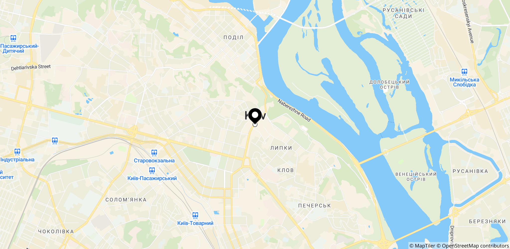Luftforsvarsområdet omkring Kyiv, der viser beskyttelsen af hovedstaden og kritisk infrastruktur
