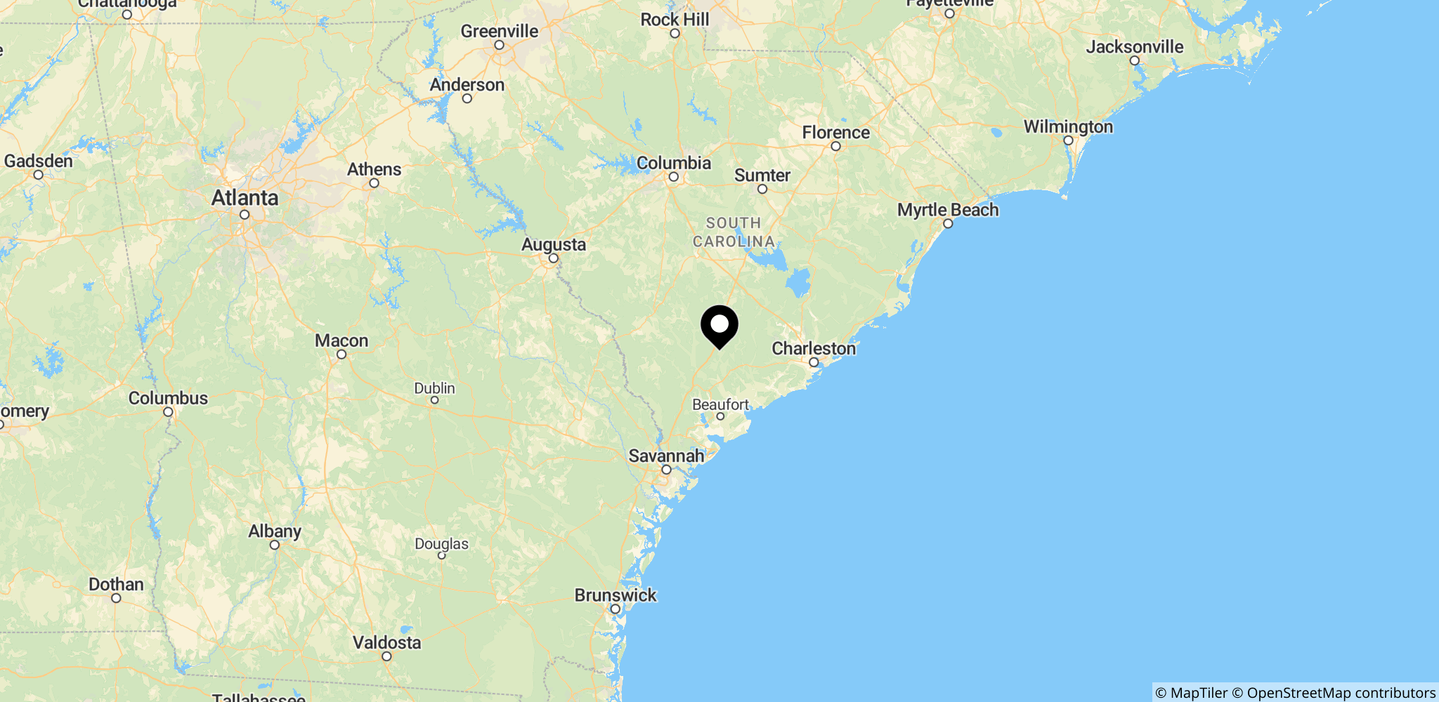 Colleton County i South Carolina, USA — området, der omtales i historien om retssagen.