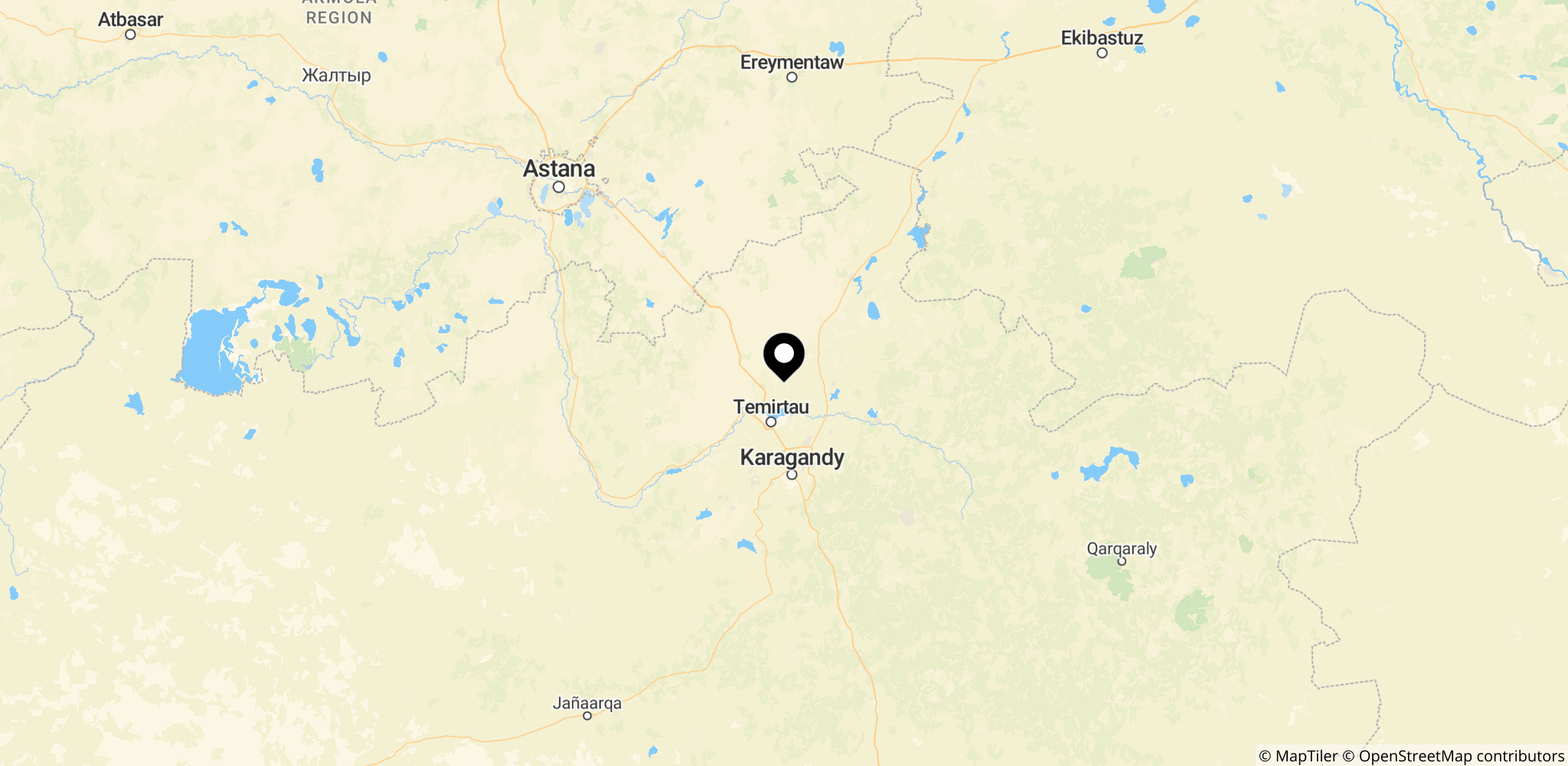 Kasakhstan-området, hvor sagen har sit centrum.