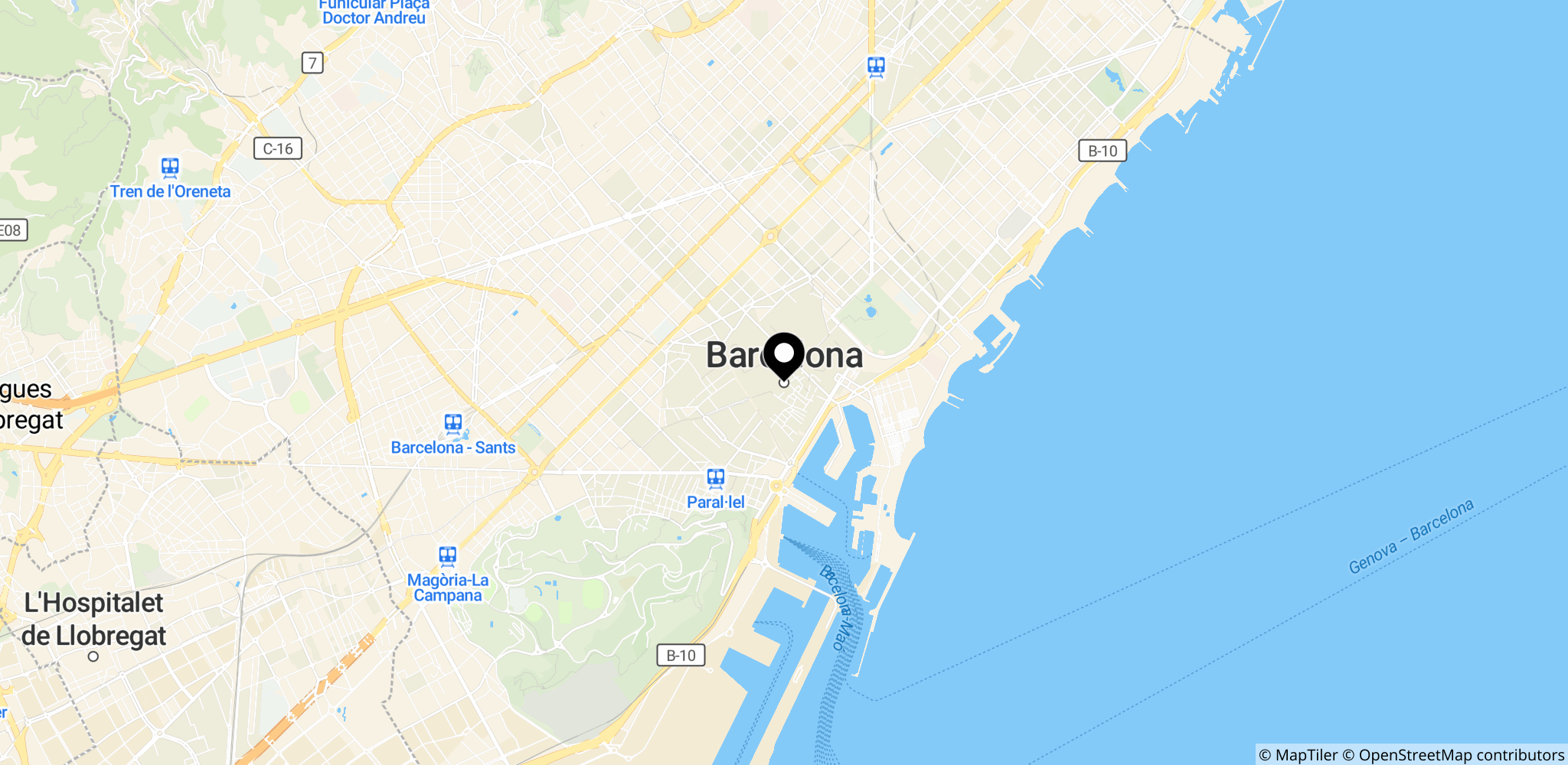 Området i Barcelona hvor busparaden foregik, og hvor Lamine Yamal viste det palæstinensiske flag.