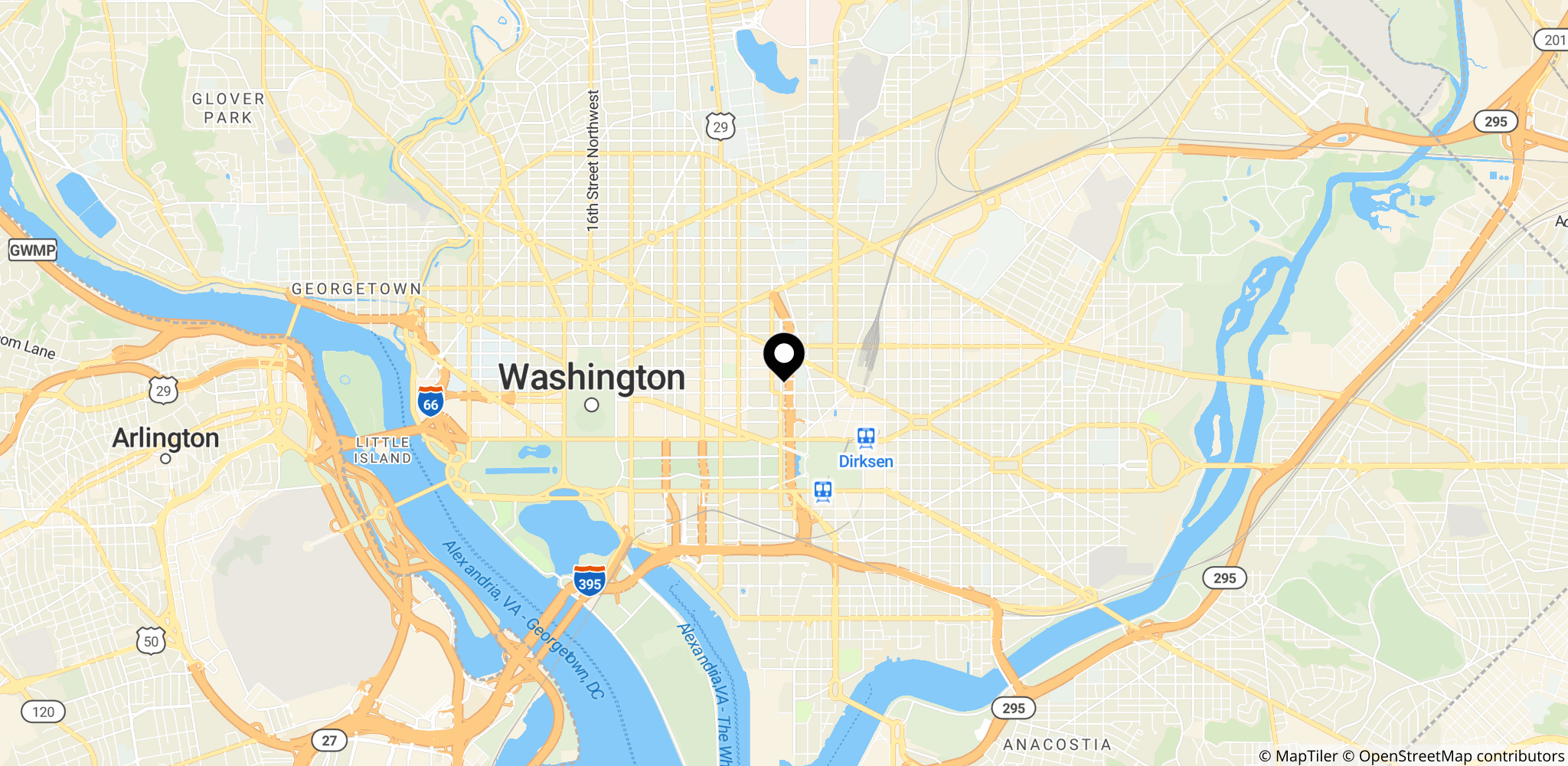 Washington, DC – stedet for angrebet omkring Capital Jewish Museum og i nærheden af Israels ambassade.