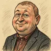 Kris Jensen Skriver karikatur