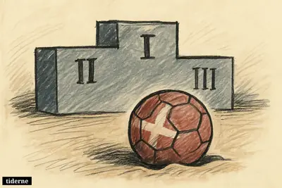 A cracked red football sinks into shadow beneath three faint podium steps on a black background.