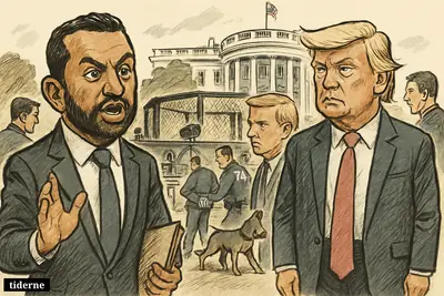 Kash Patel and Donald Trump stand on the White House lawn near a UFC cage as FBI agents arrest suspects after a foiled attack.