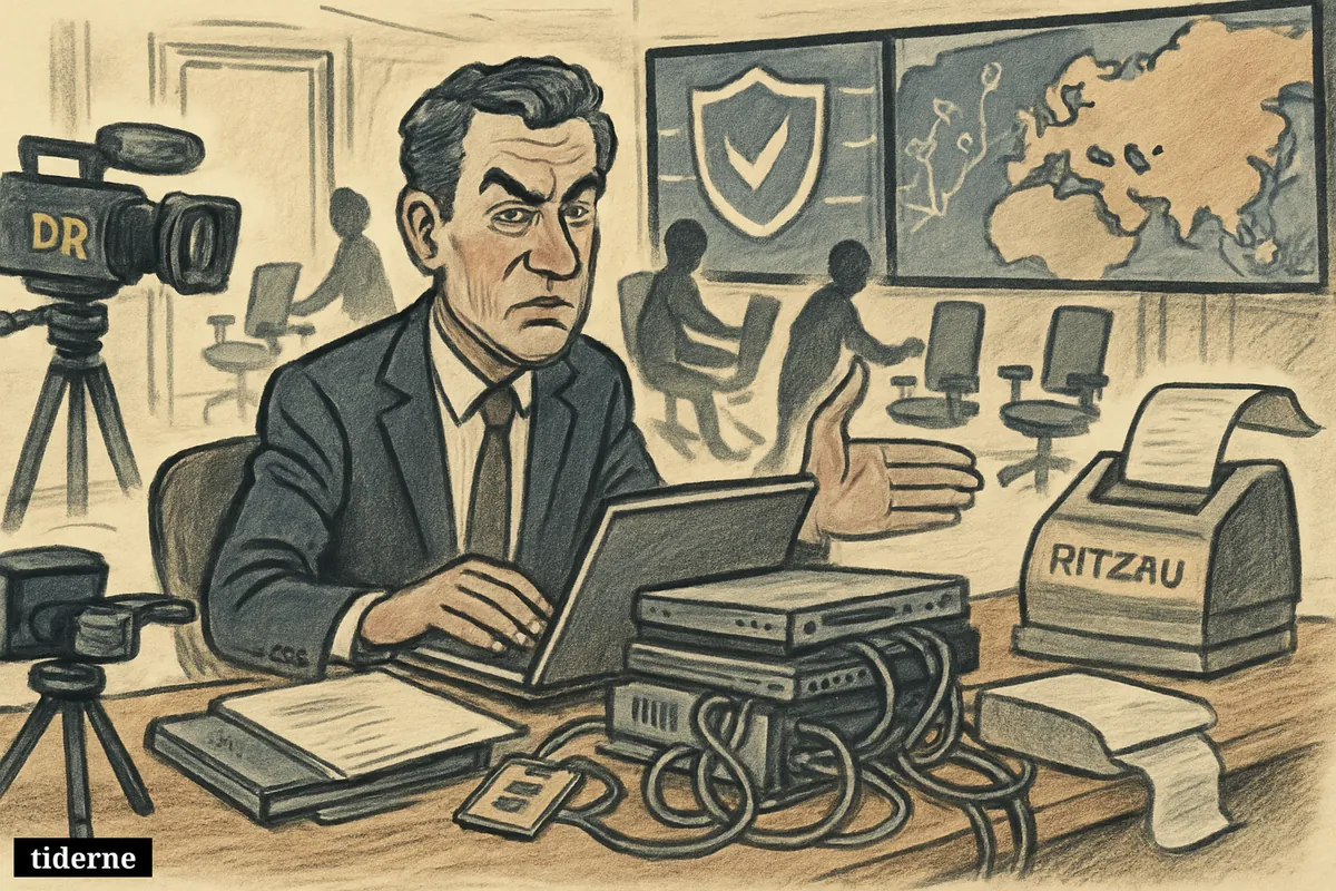 A bustling intelligence office with hiring desks, computers, security screens, news equipment, and many prepared workstations for new cyber recruits. (AI-genereret illustration)