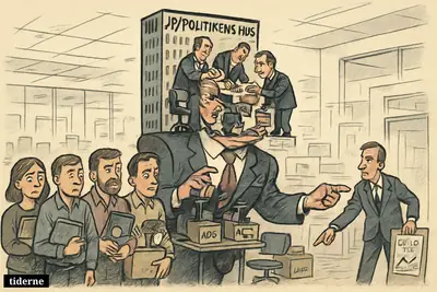 Anxious office employees with boxes face a centralized corporate sales hub as managers reorganize desks after layoffs in a media company.