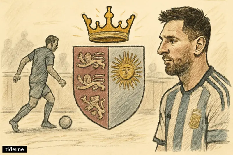 Glowing golden crown above crossed lion and radiant sun symbols on a black background with subtle metallic highlights (AI-genereret illustration)