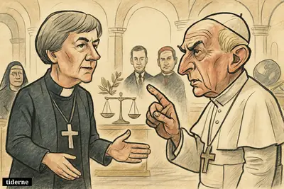 Sarah Mullally and Pope Leo meet in the Vatican, greeting each other firmly as peace symbols outweigh sidelined emblems of war.