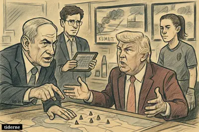 Netanyahu and Trump loom over a Middle East war map while Sam Altman holds satellite imagery and Mary Earps stands guard in a tense situation room.